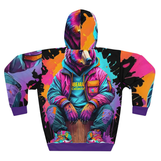 Vibrant Bear Graphic Unisex Pullover Hoodie - Streetwear Style