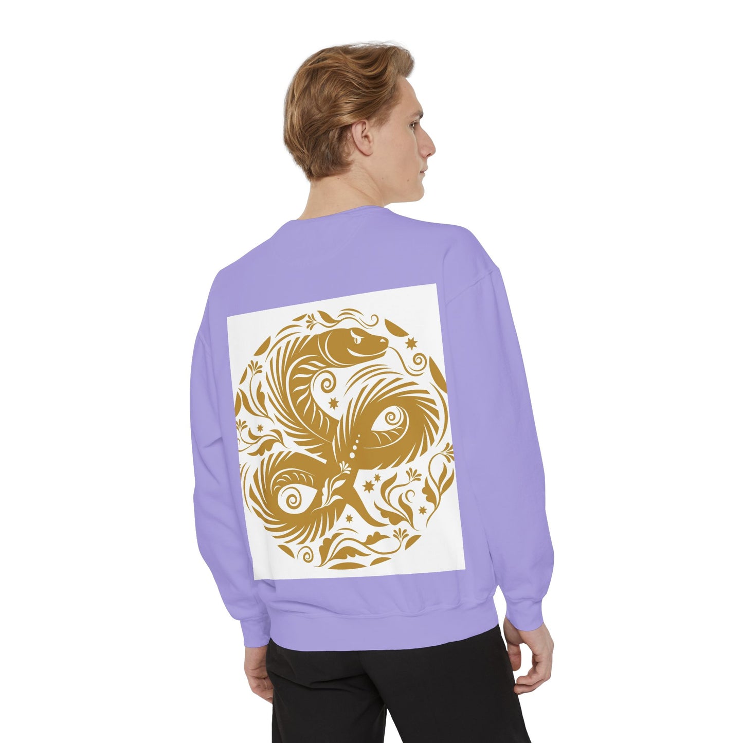 Cultural Vibe Unisex Garment-Dyed Sweatshirt - Tribal Mask & Animal Design