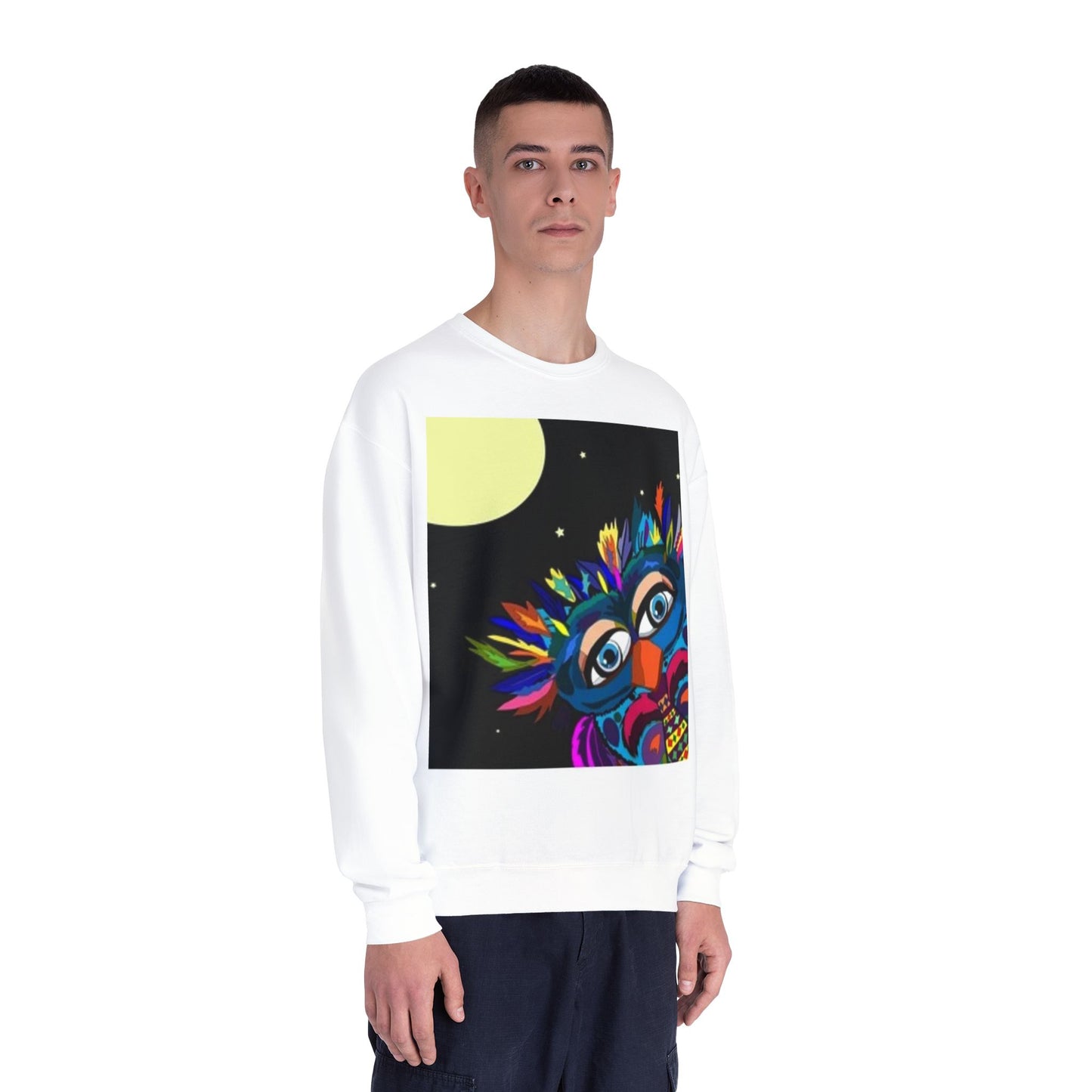 Colorful Night Owl Crewneck Sweatshirt - Unisex NuBlend® Sweatshirt