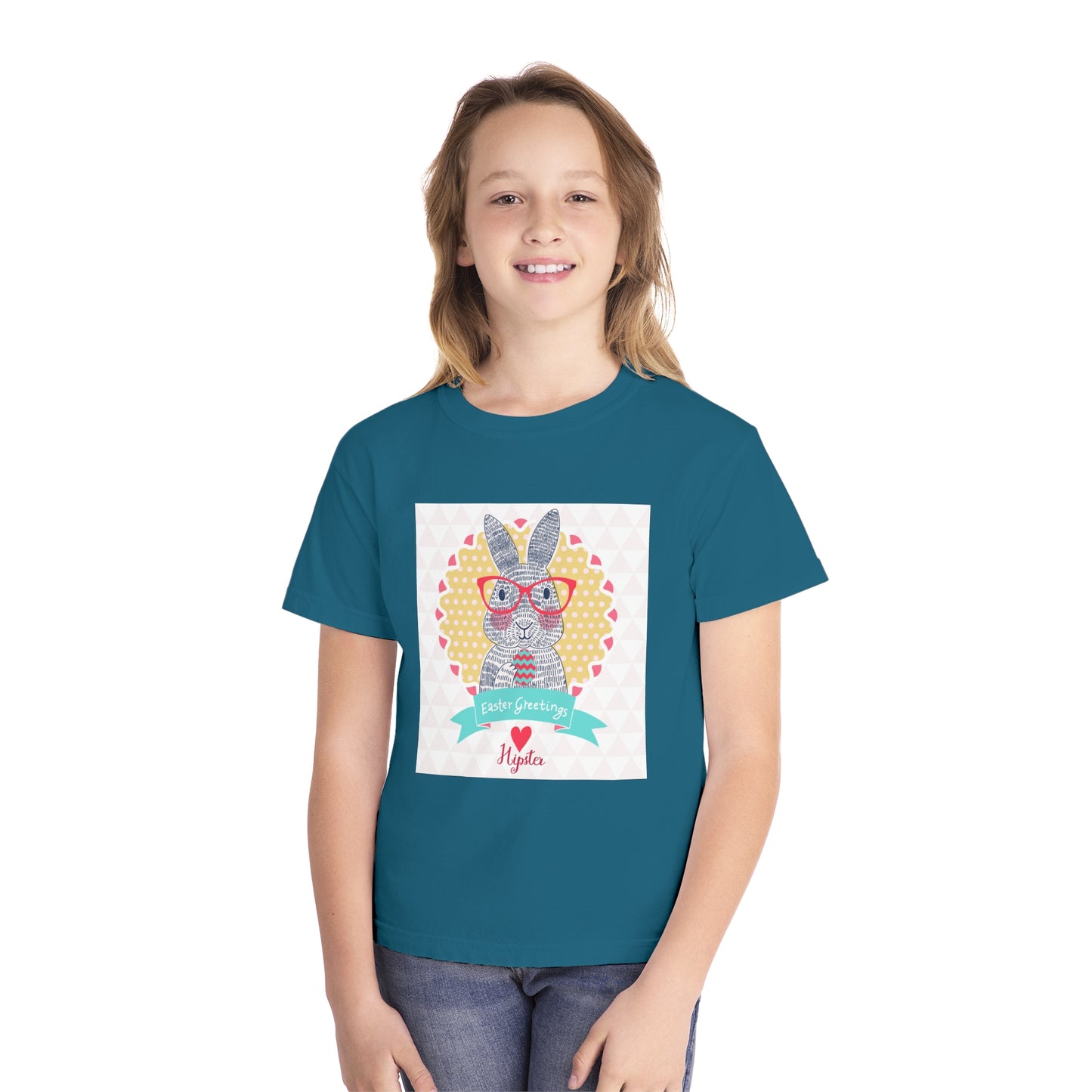 Youth Easter Bunny Tee - 'Easter Greetings' Design