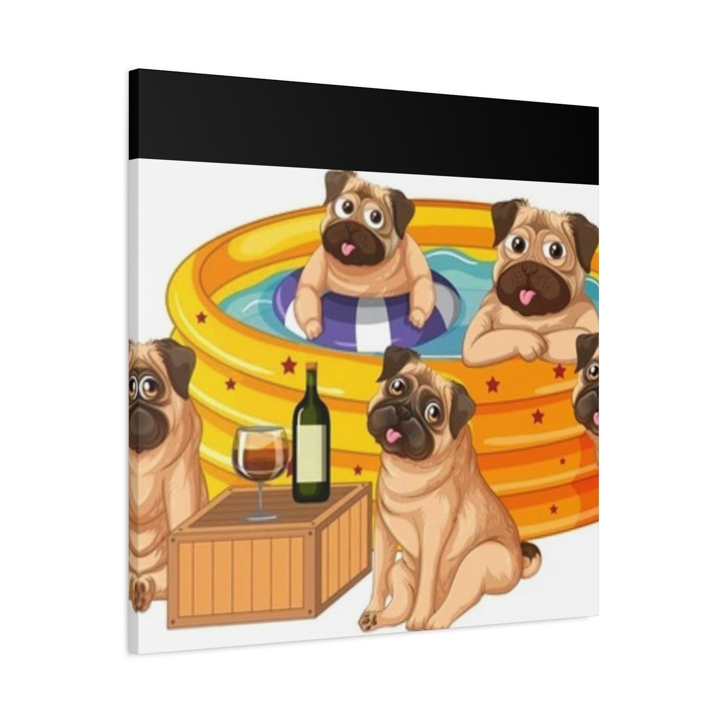 Pug Pool Party Canvas Art - Fun Pet Decor