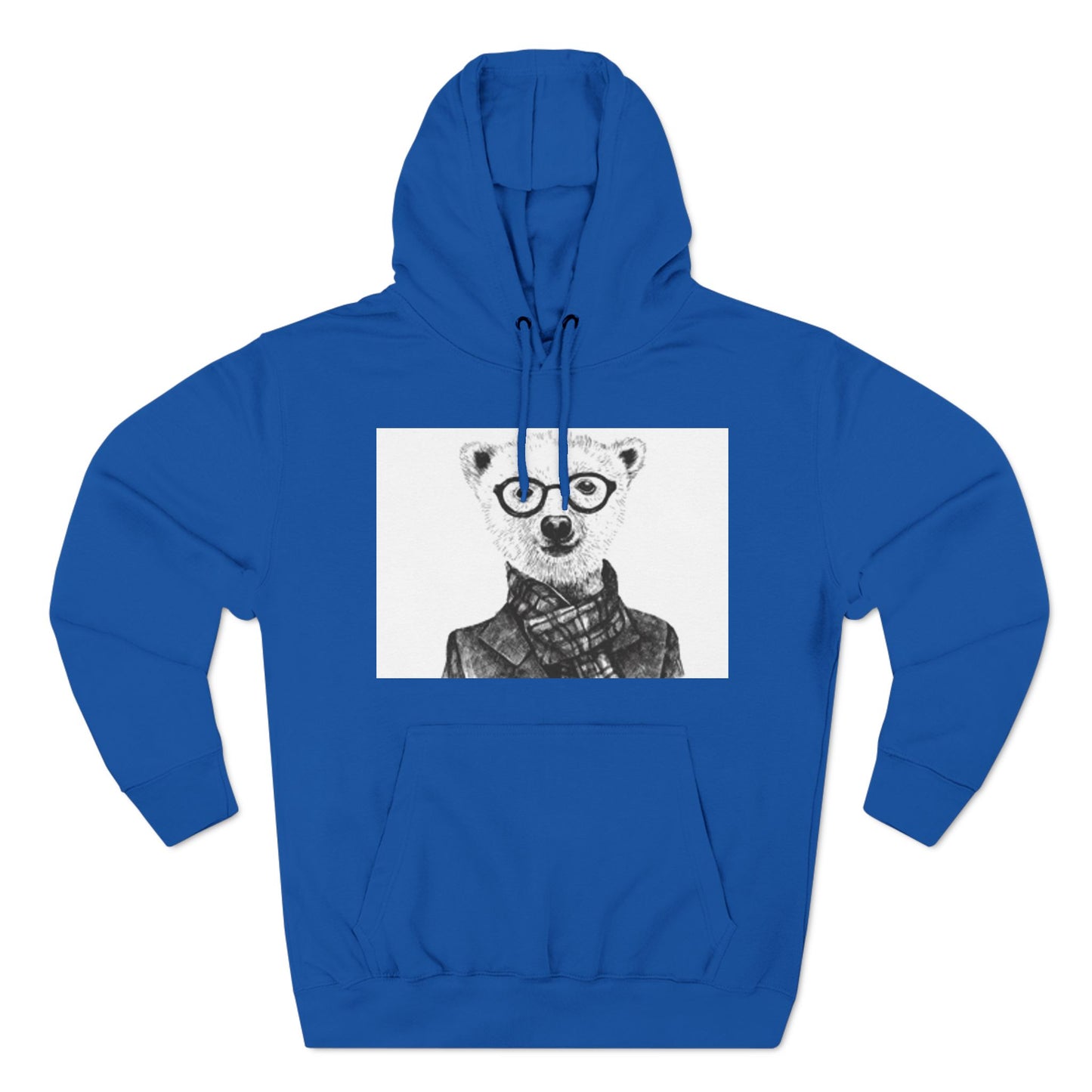 Cute Polar Bear Hoodie - Cozy Fleece with Glasses Design
