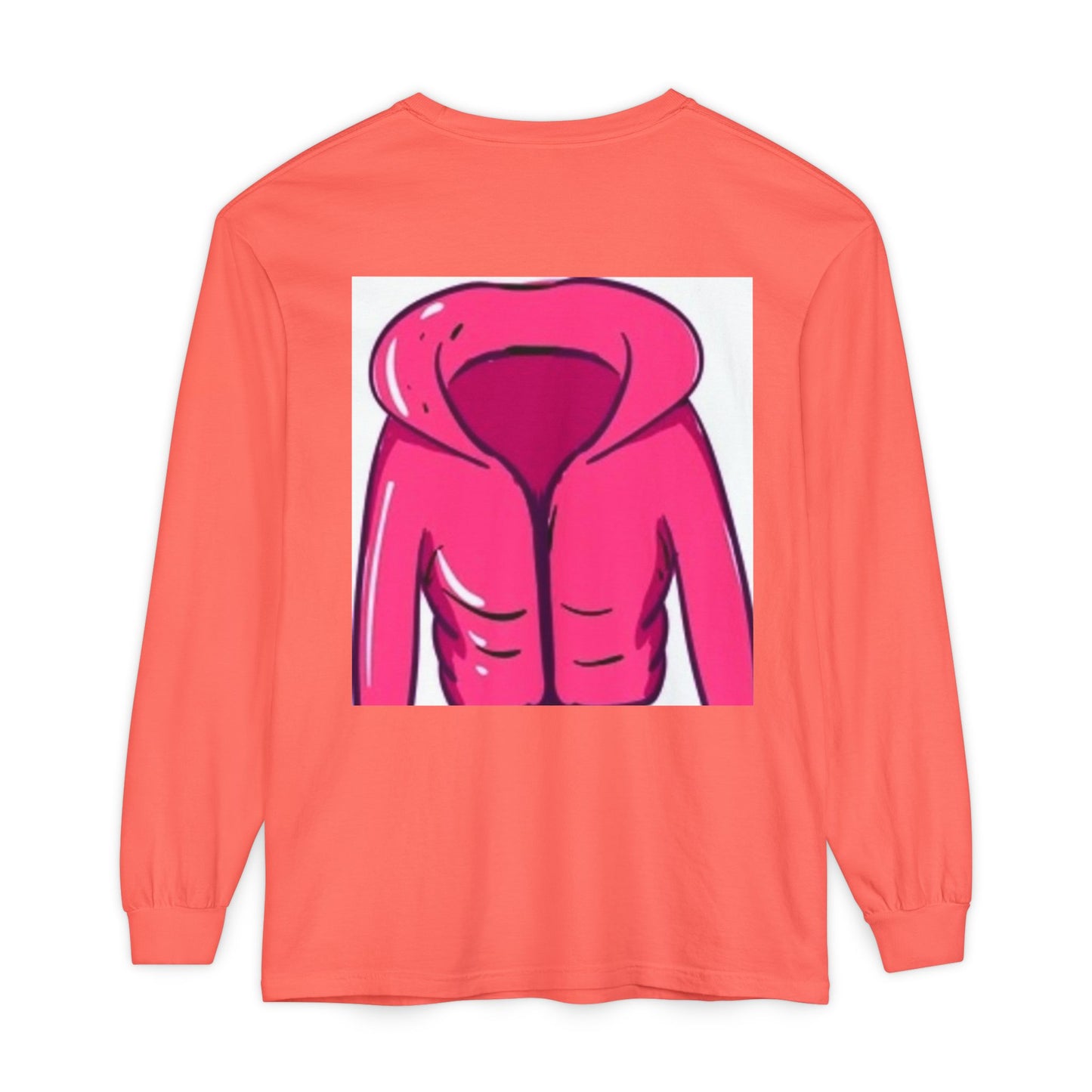 Unisex Garment-Dyed Long Sleeve T-Shirt - Cute Hoodie Print for Casual Wear