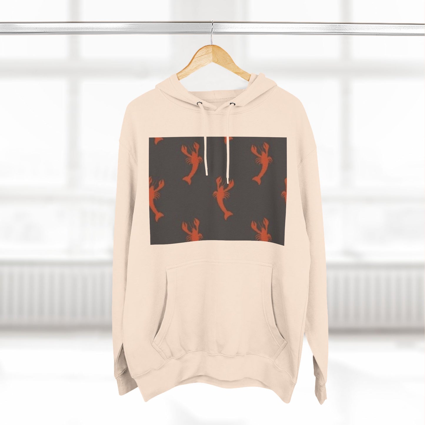 Lobster Print Fleece Hoodie - Perfect for Seafood Lovers