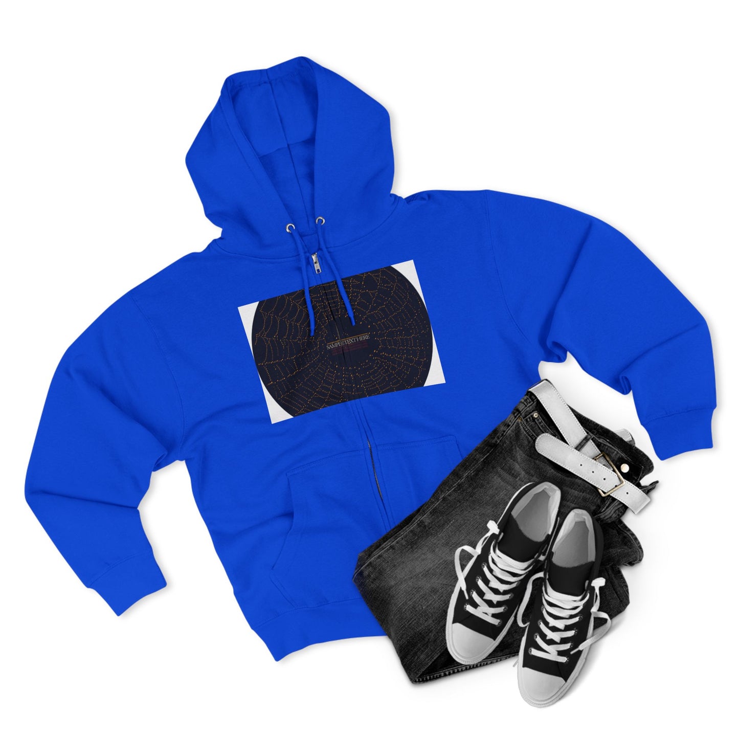 Unisex Zip Hoodie with Spider Web Design - Cozy Fashion for Halloween and Everyday Wear