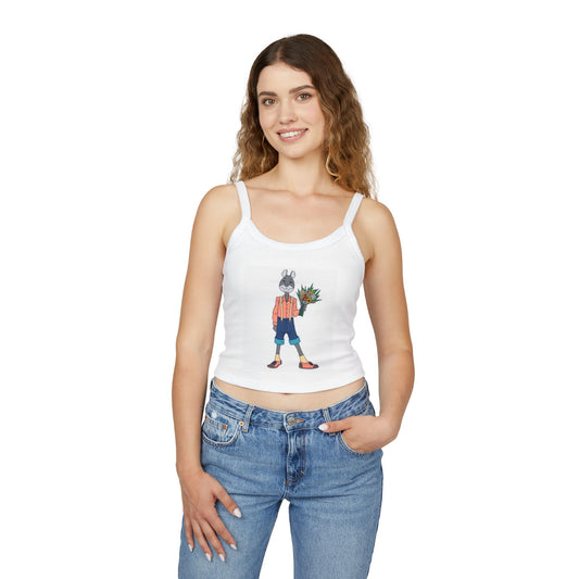 Whimsical Rabbit Floral Tank Top for Women