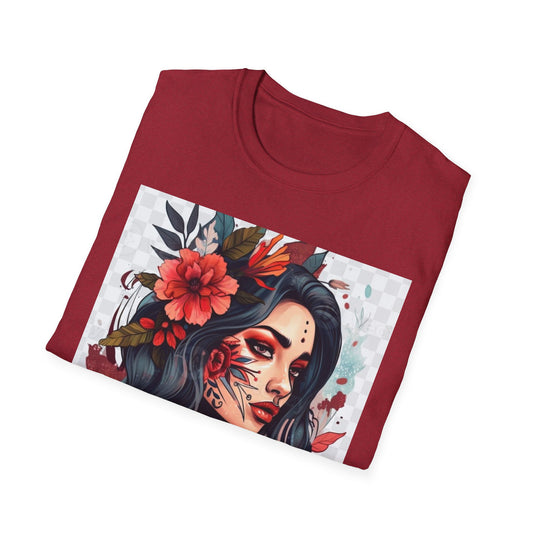 Bold Floral Art Unisex Softstyle T-Shirt