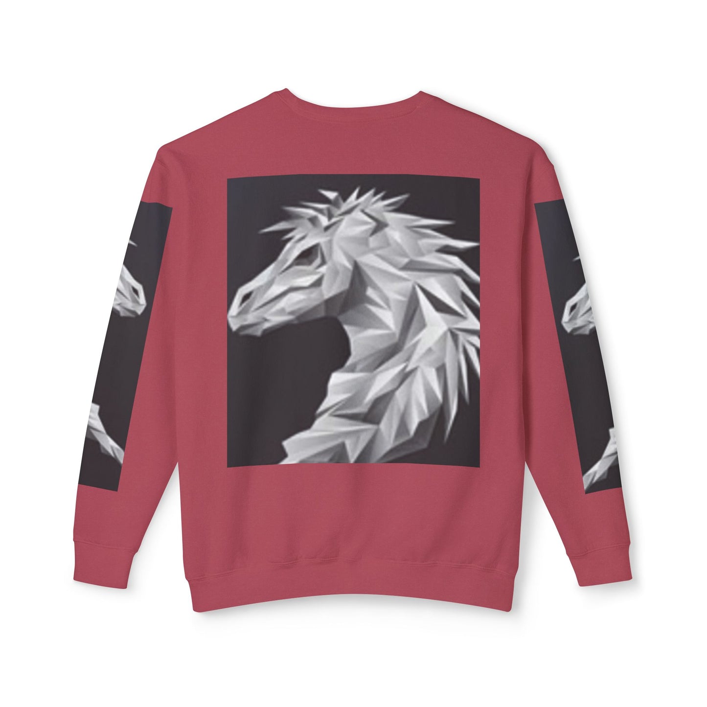 Unisex Lightweight Crewneck Sweatshirt - Stylish Geometric Horse Design