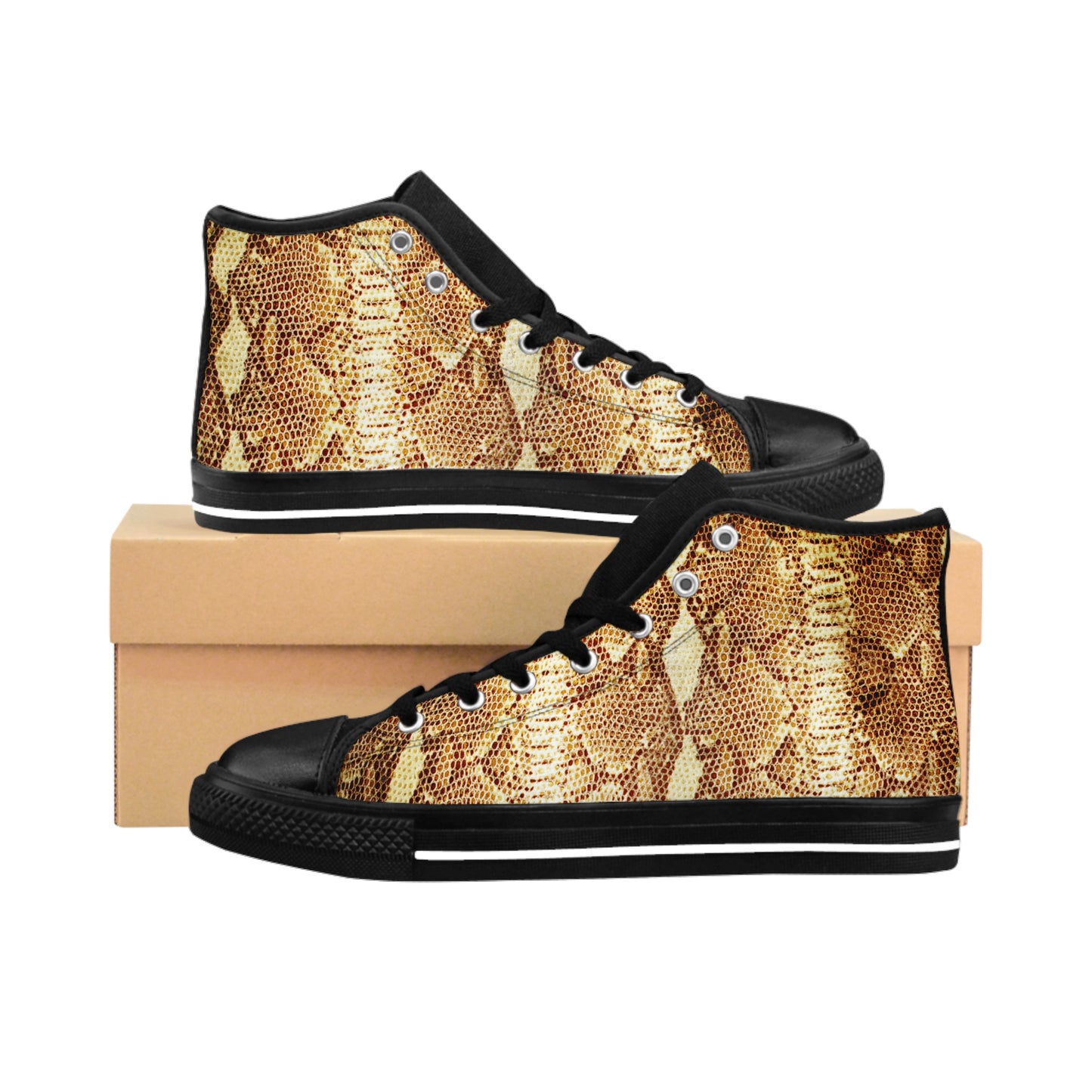 Stylish Snake Skin Men’s Classic Sneakers - Trendy Footwear for Bold Fashion