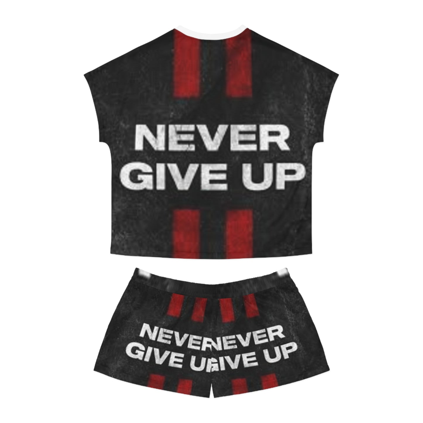 Motivational Women's Short Pajama Set - Never Give Up