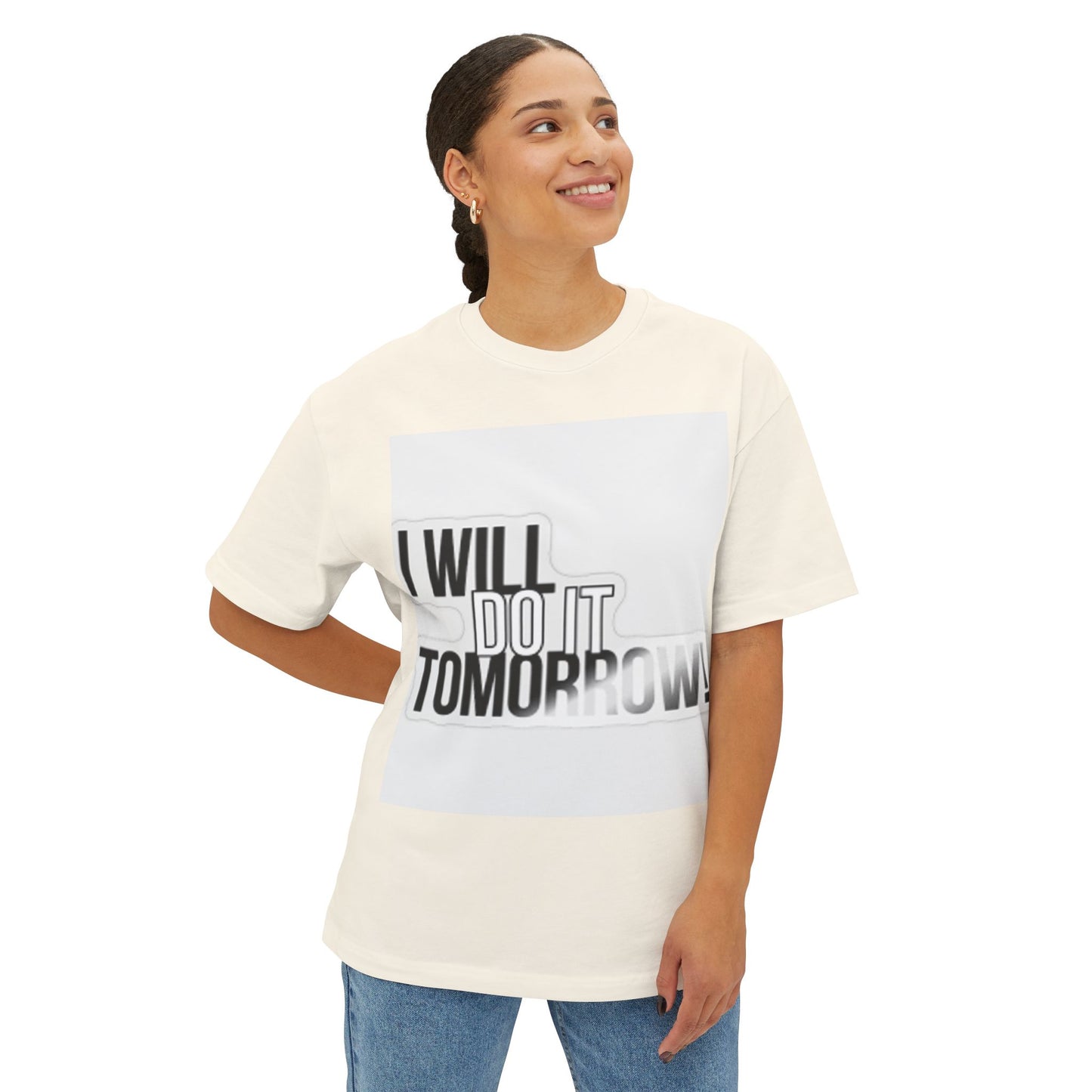 Casual Oversized Tee - "I Will Do It Tomorrow!"