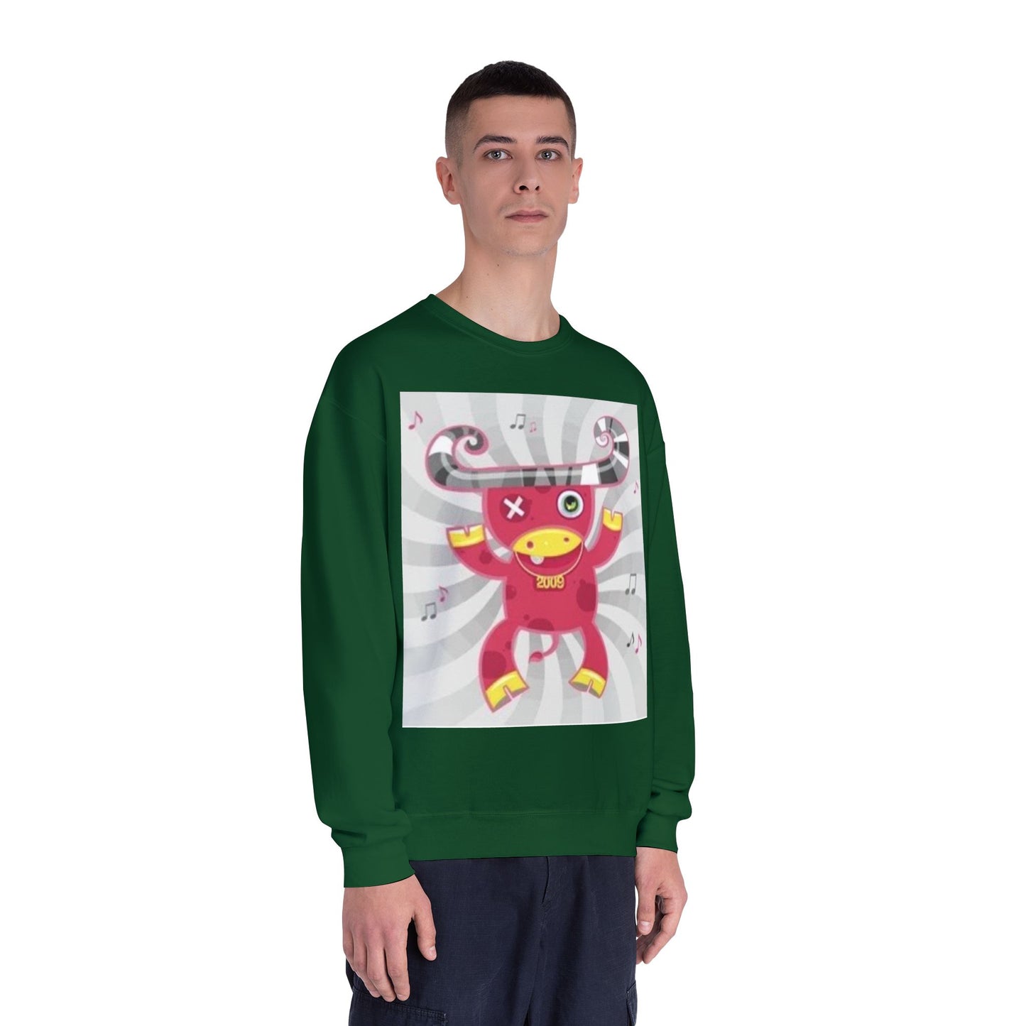 Fun Cartoon Monster Crewneck Sweatshirt - Unisex