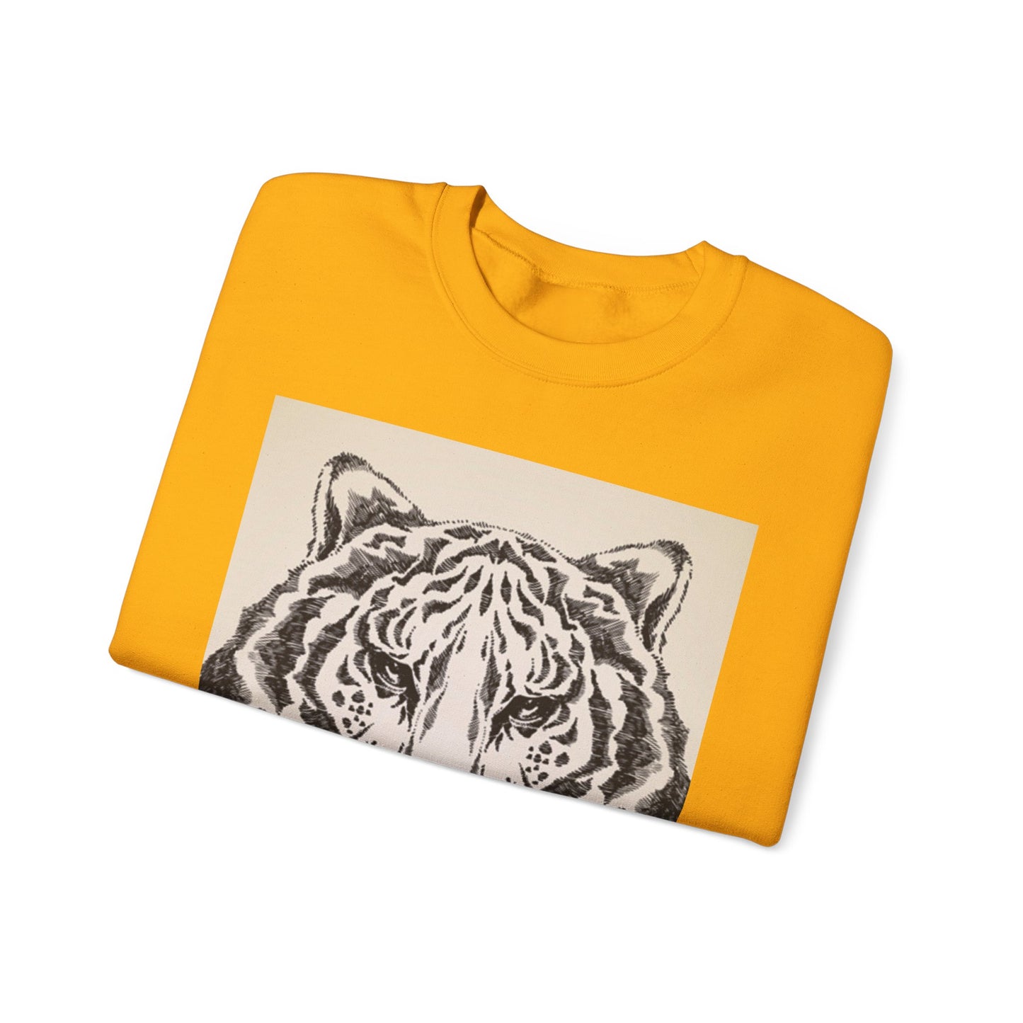 Artistic Tiger Print Crewneck Sweatshirt – Unisex Heavy Blend