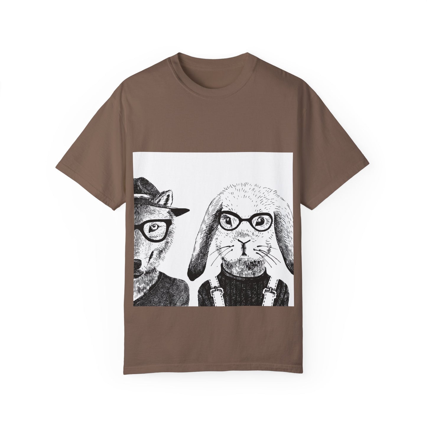 Whimsical Animals Graphic T-Shirt - Cool Fox & Panda Design