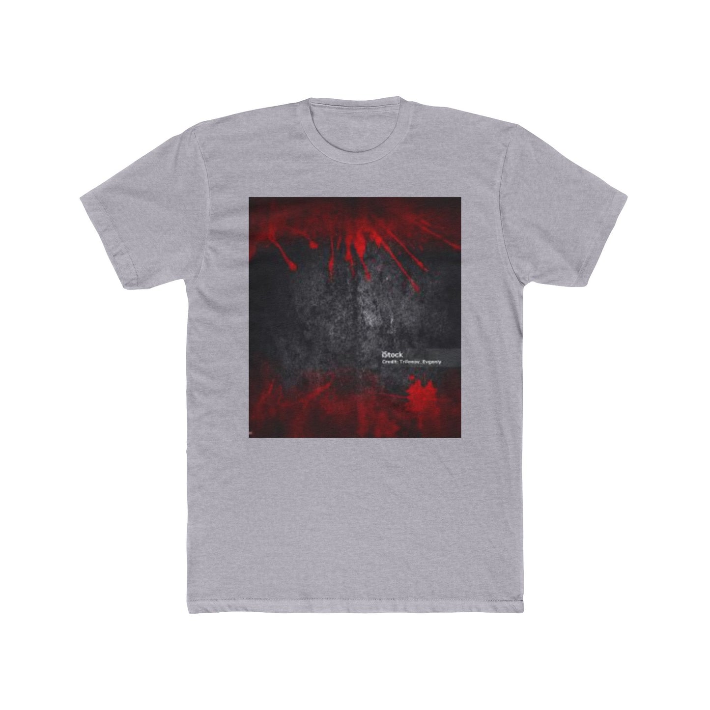 Unisex Cotton Crew Tee - Edgy Red Abstract Design