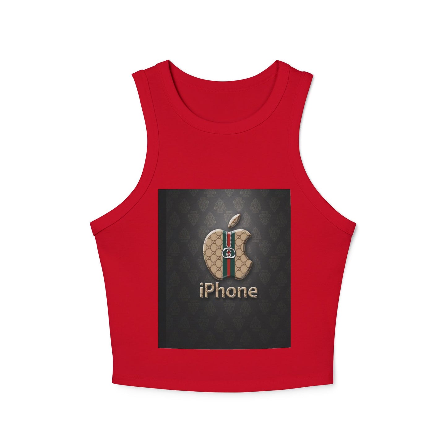 Stylish Women's Micro Rib Racer Tank Top with Logo Design