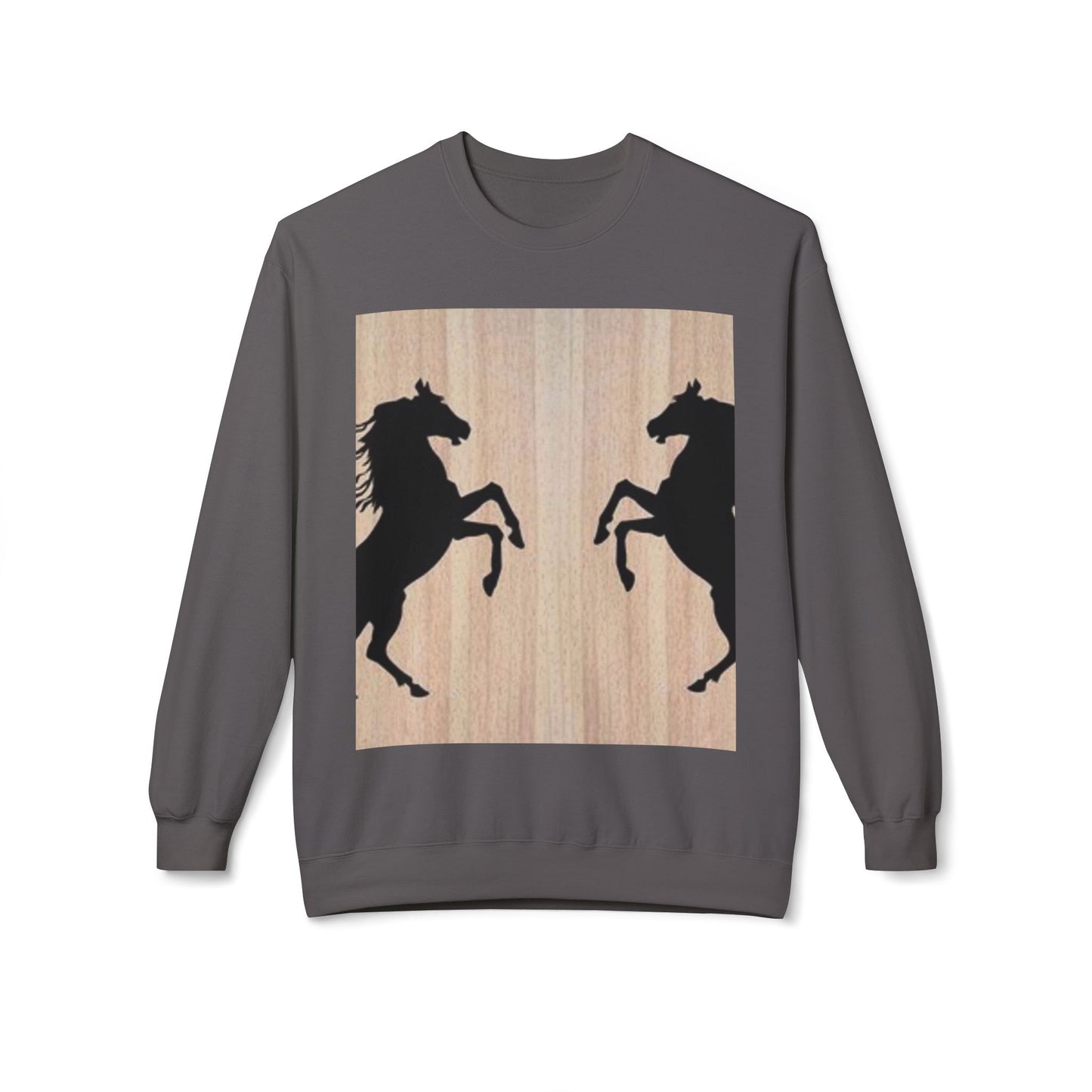 Equestrian Silhouette Fleece Sweatshirt - Perfect for Horse Lovers