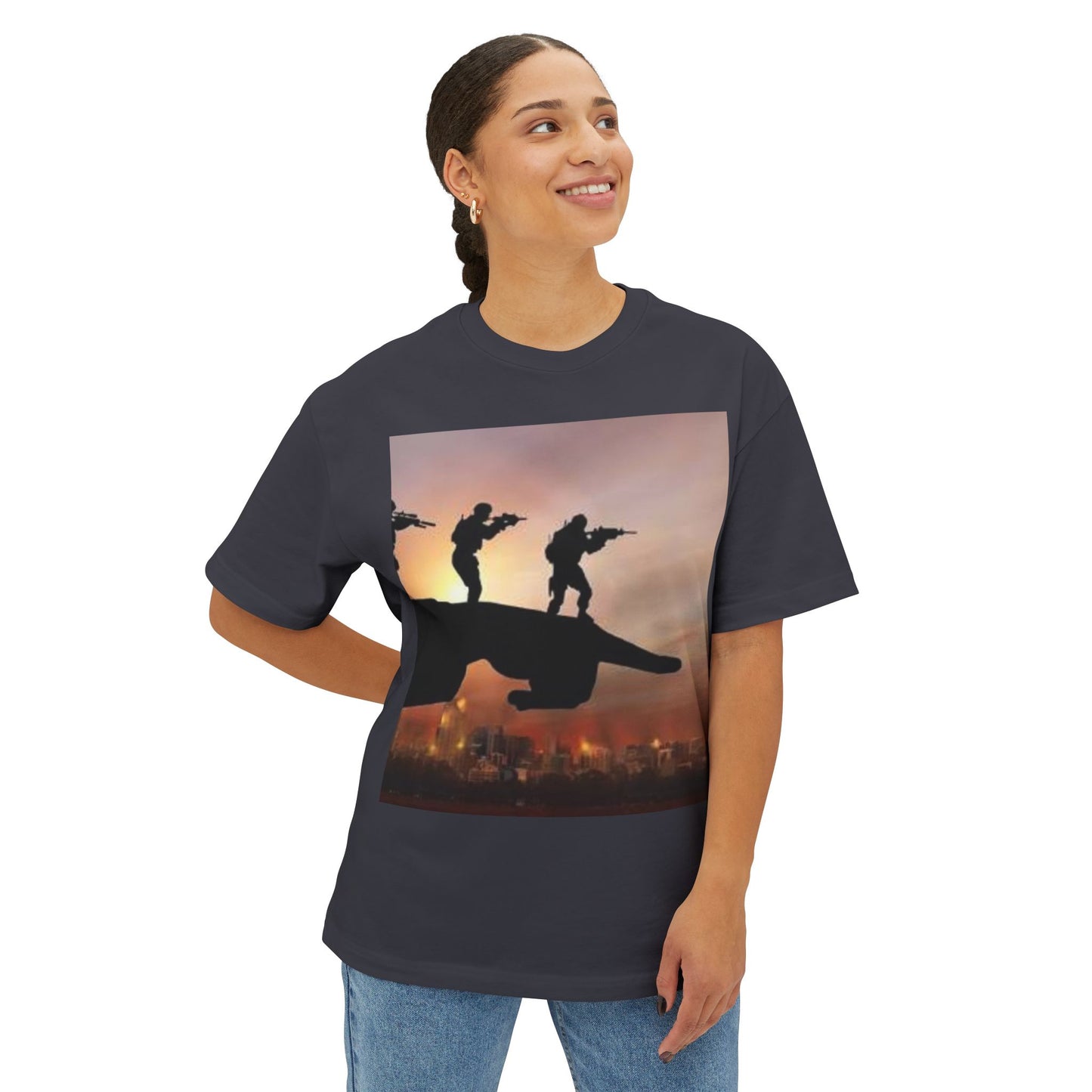 Epic Adventure Unisex Oversized Boxy Tee - Bold Graphic Design