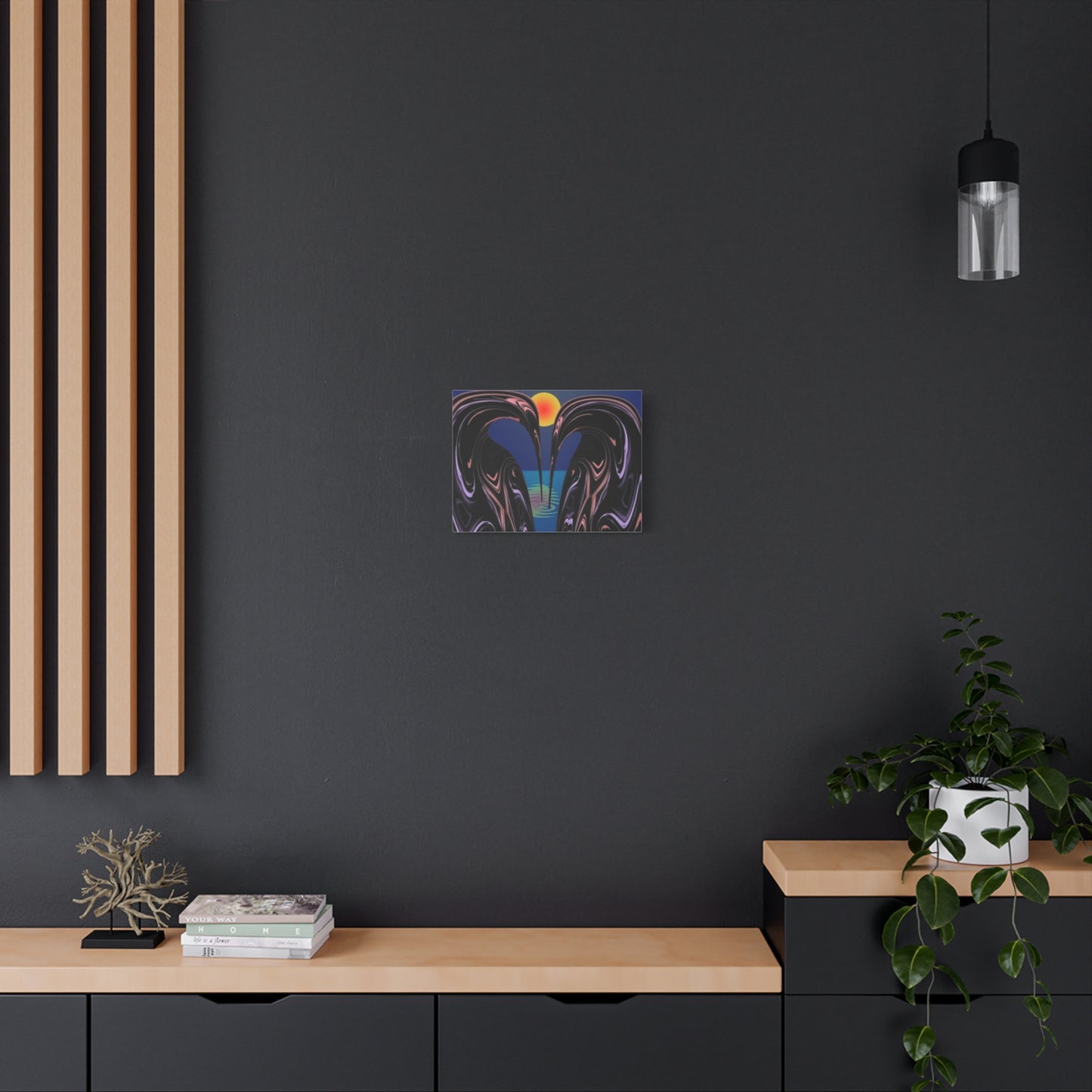 Romantic Abstract Canvas Art - Heart-Shaped Design for Home Decor