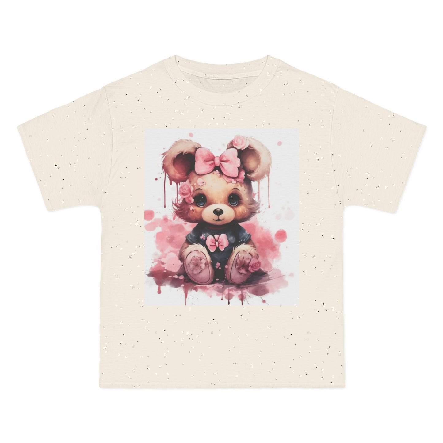 Cute Teddy Bear Floral Print T-Shirt for Kids