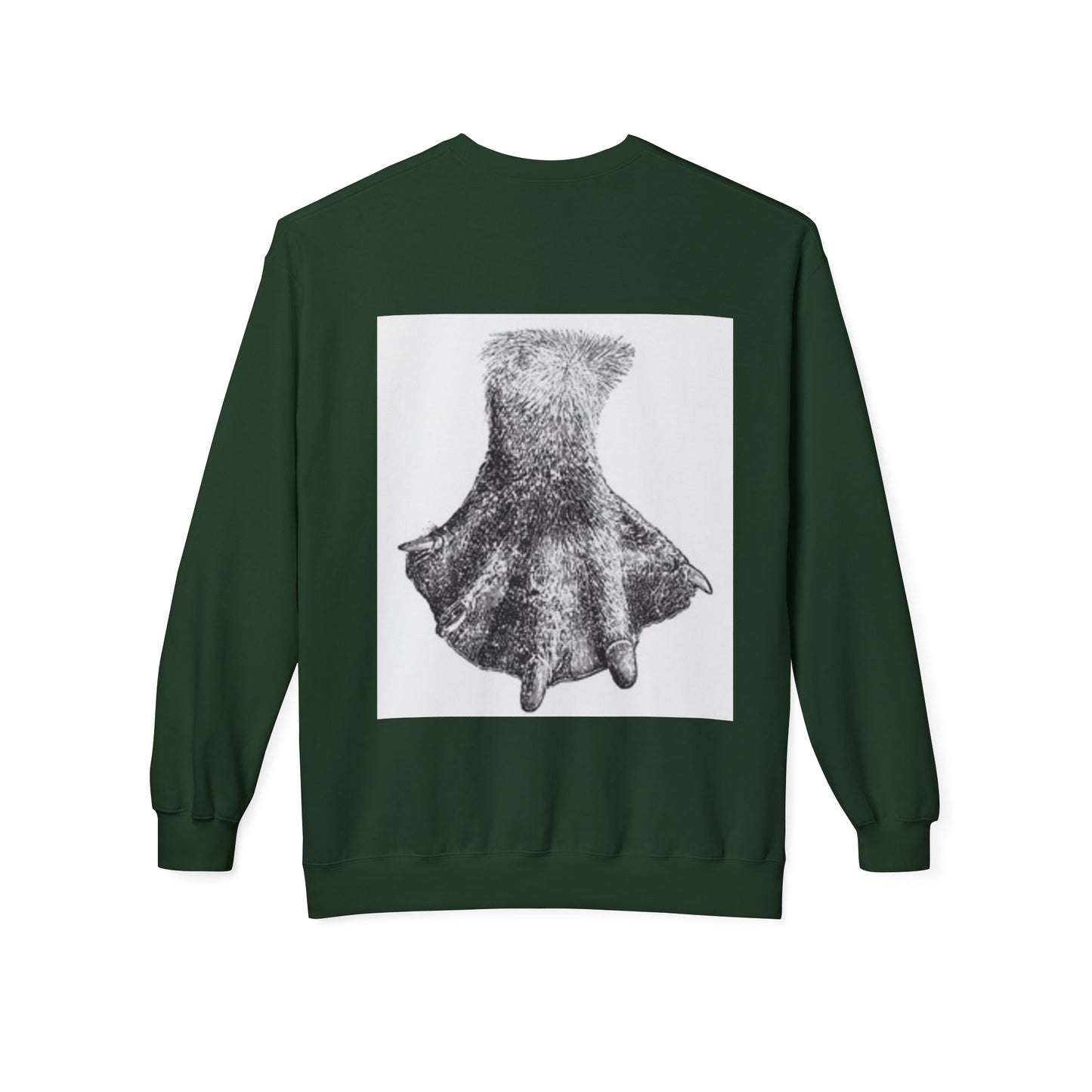 Artistic Fleece Crewneck Sweatshirt with Unique Dress Design