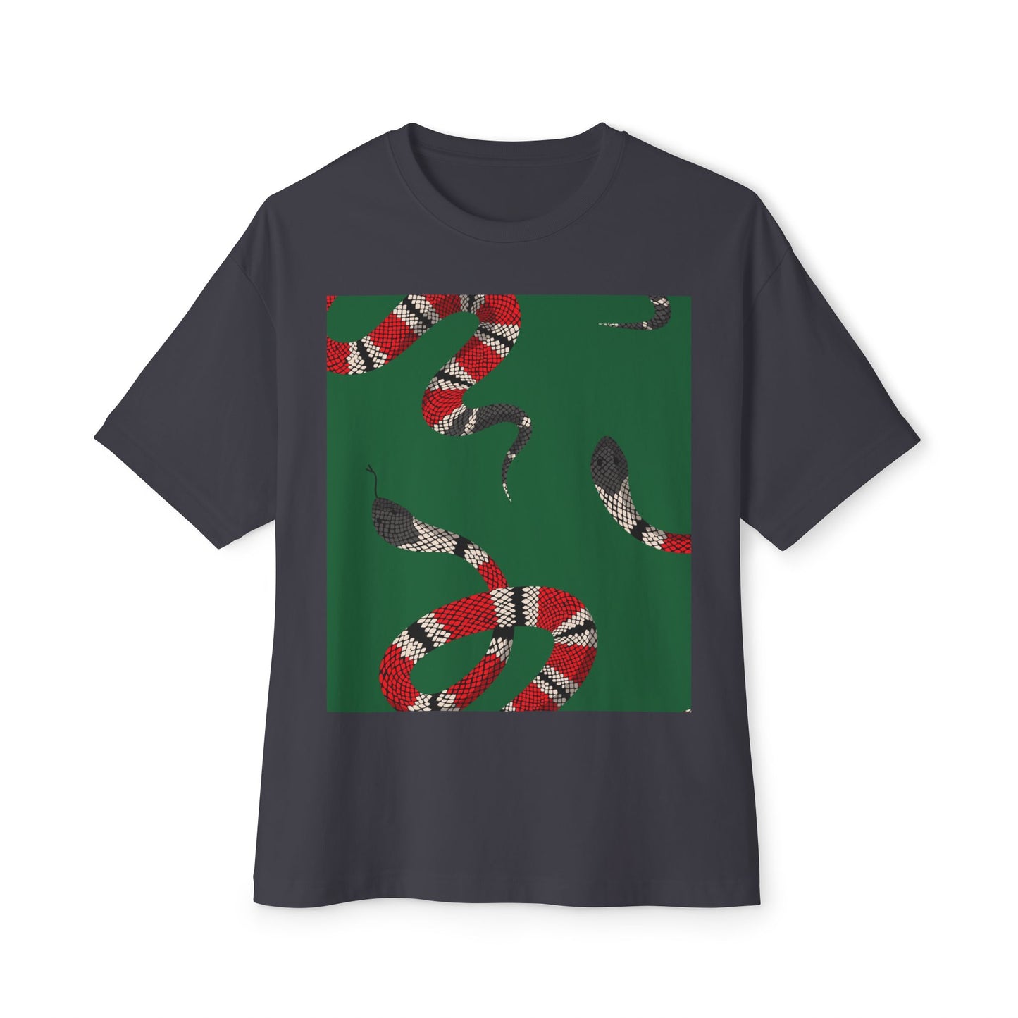 Wildlife Graphic Oversized T-Shirt - Snake & Owl Design