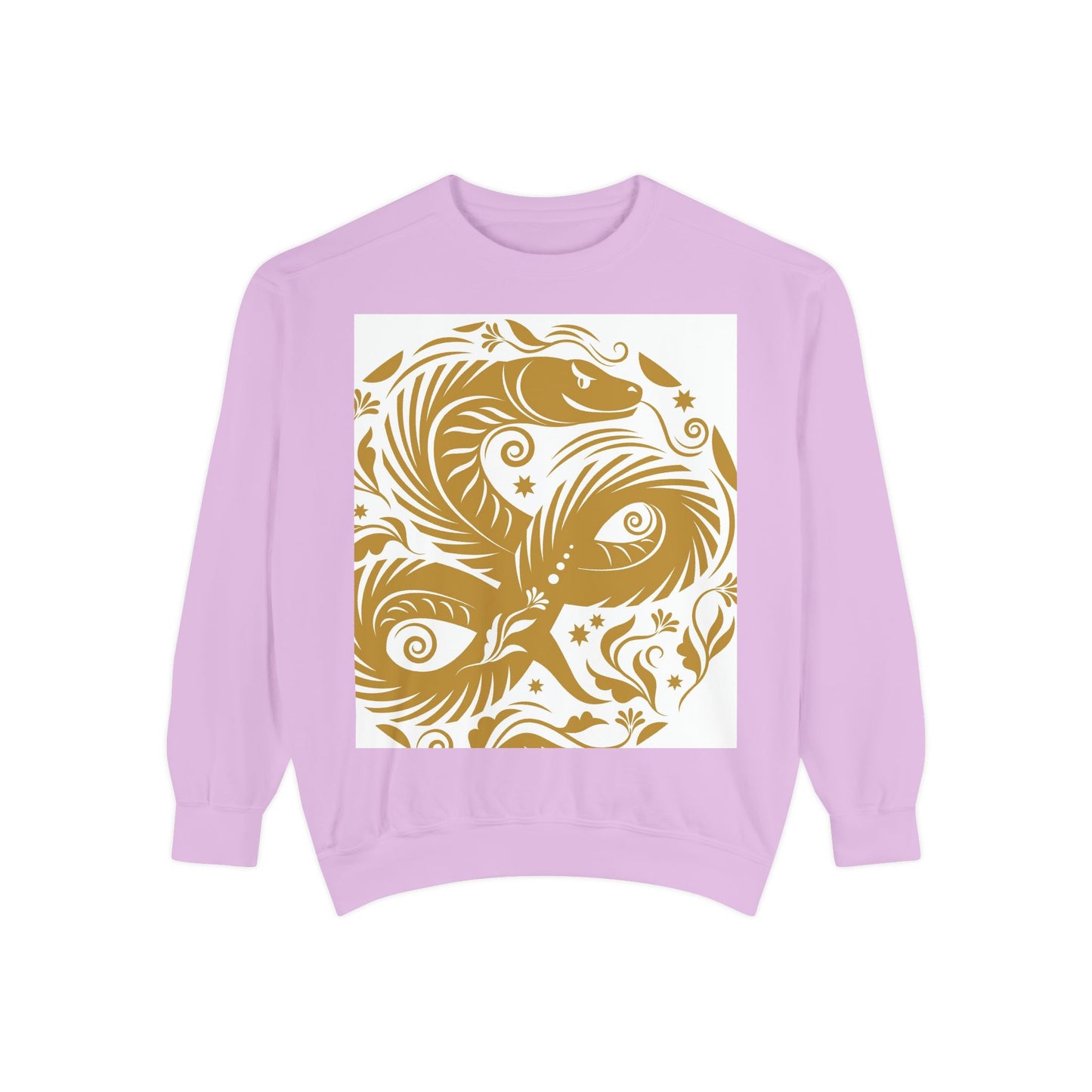 Cultural Vibe Unisex Garment-Dyed Sweatshirt - Tribal Mask & Animal Design