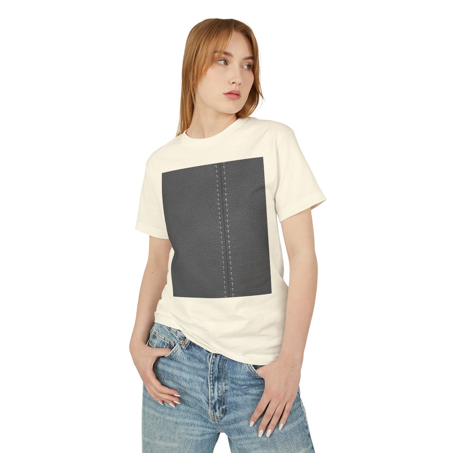 Stylish Texture Unisex Heavyweight Tee - Unique Fur & Leather Design