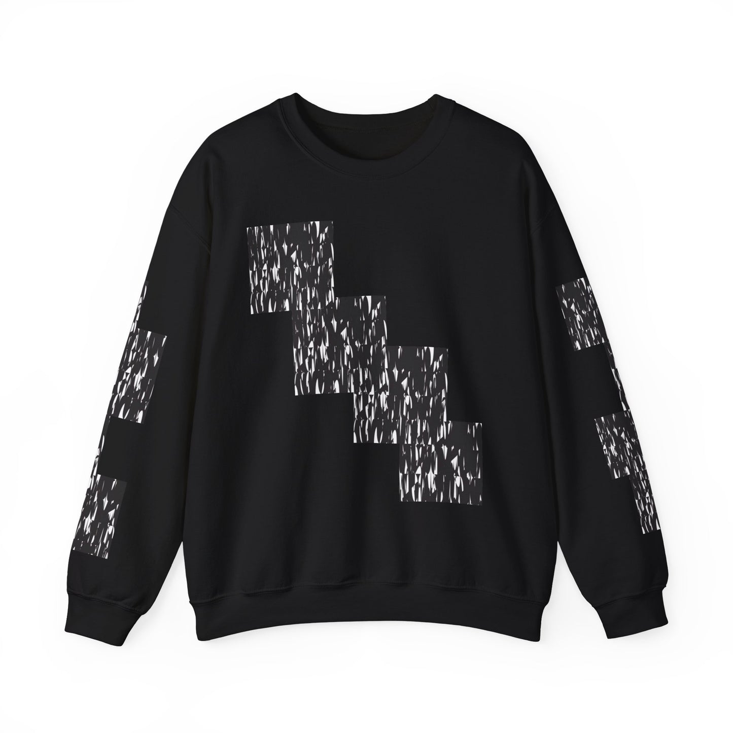 Trendy Graphic Crewneck Sweatshirt | Modern Abstract Black & White Design