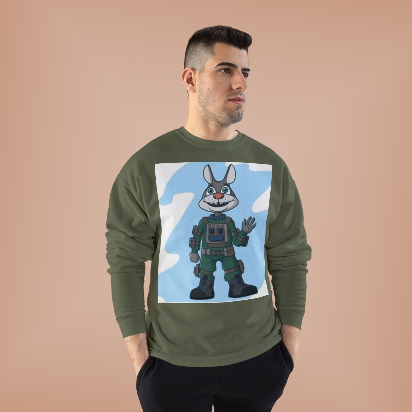 Unisex EcoSmart® Crewneck Sweatshirt - Playful Cartoon Character Design