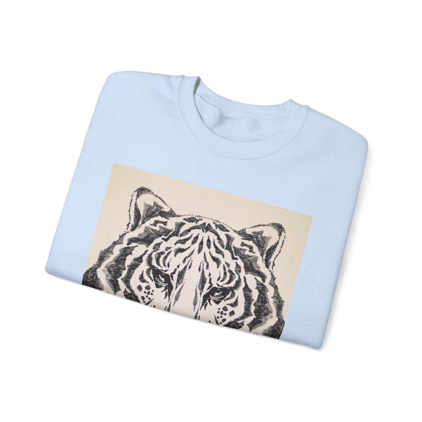 Artistic Tiger Print Crewneck Sweatshirt – Unisex Heavy Blend