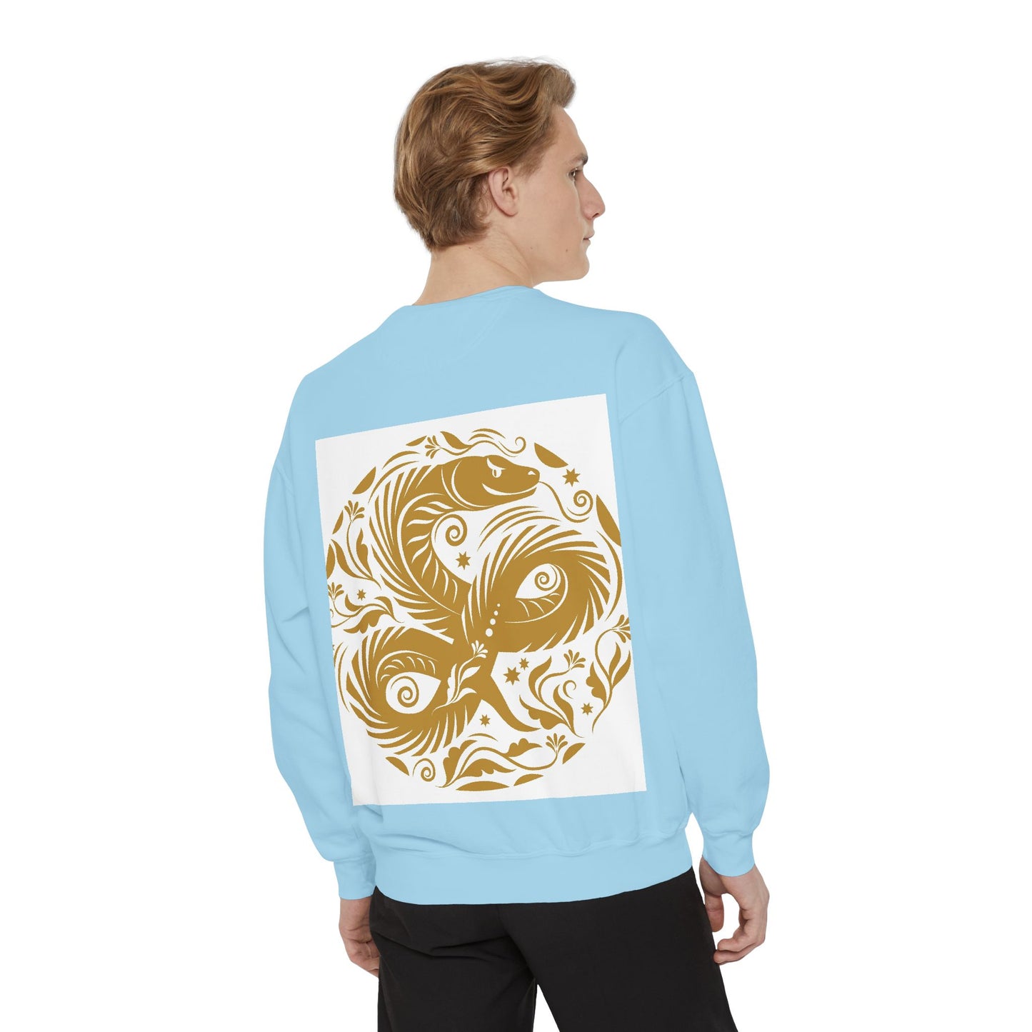 Cultural Vibe Unisex Garment-Dyed Sweatshirt - Tribal Mask & Animal Design