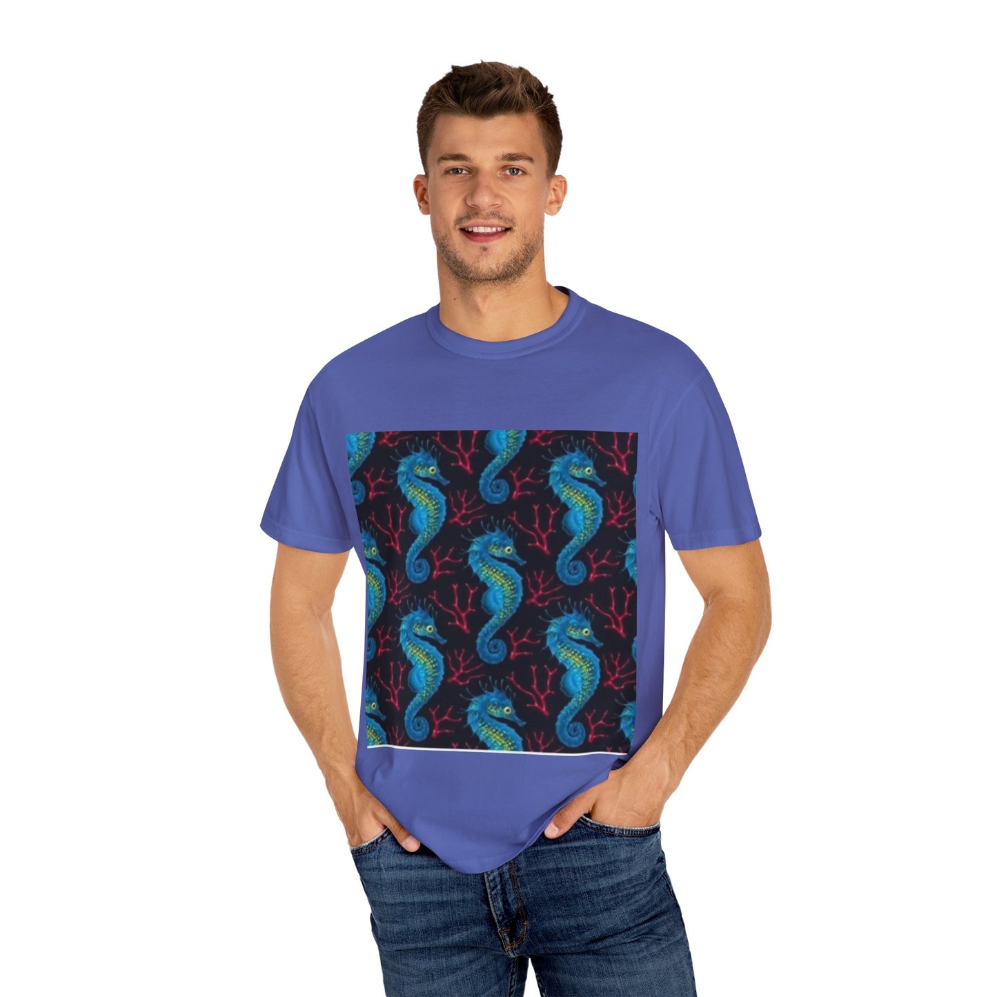 Ocean-Inspired Unisex T-Shirt with Seahorse Design