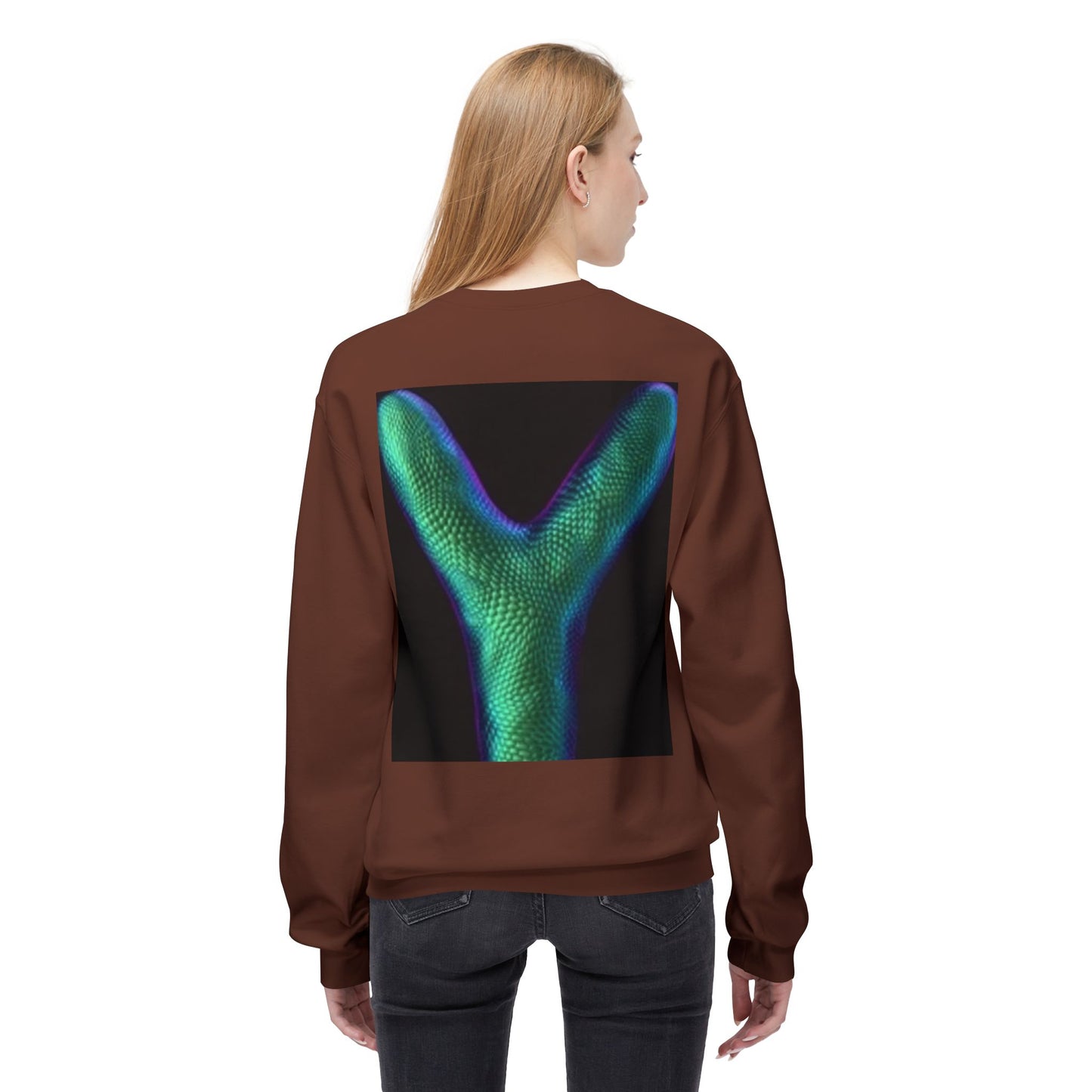Unisex Y Graphic Fleece Crewneck Sweatshirt - Cozy Modern Style