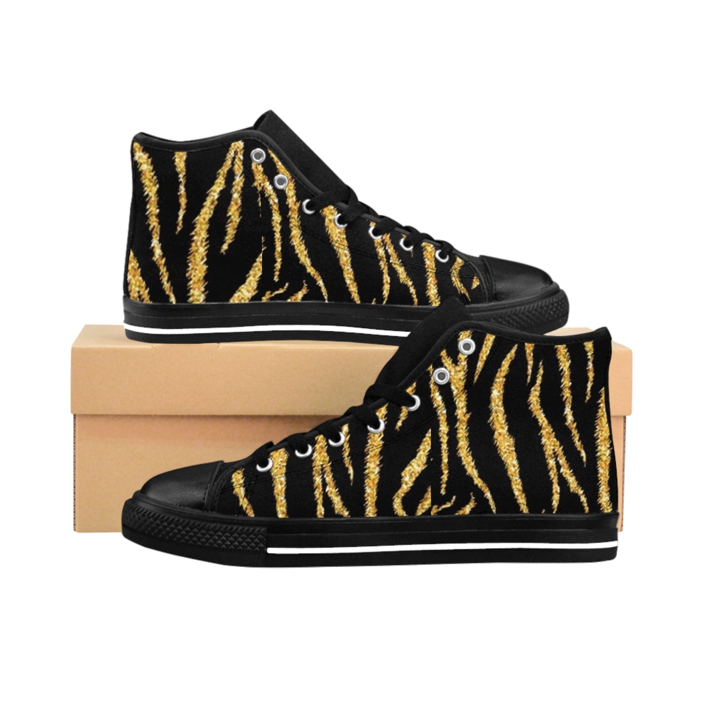 Men's Classic Zebra Print High-Top Sneakers - Stylish & Unique Footwear
