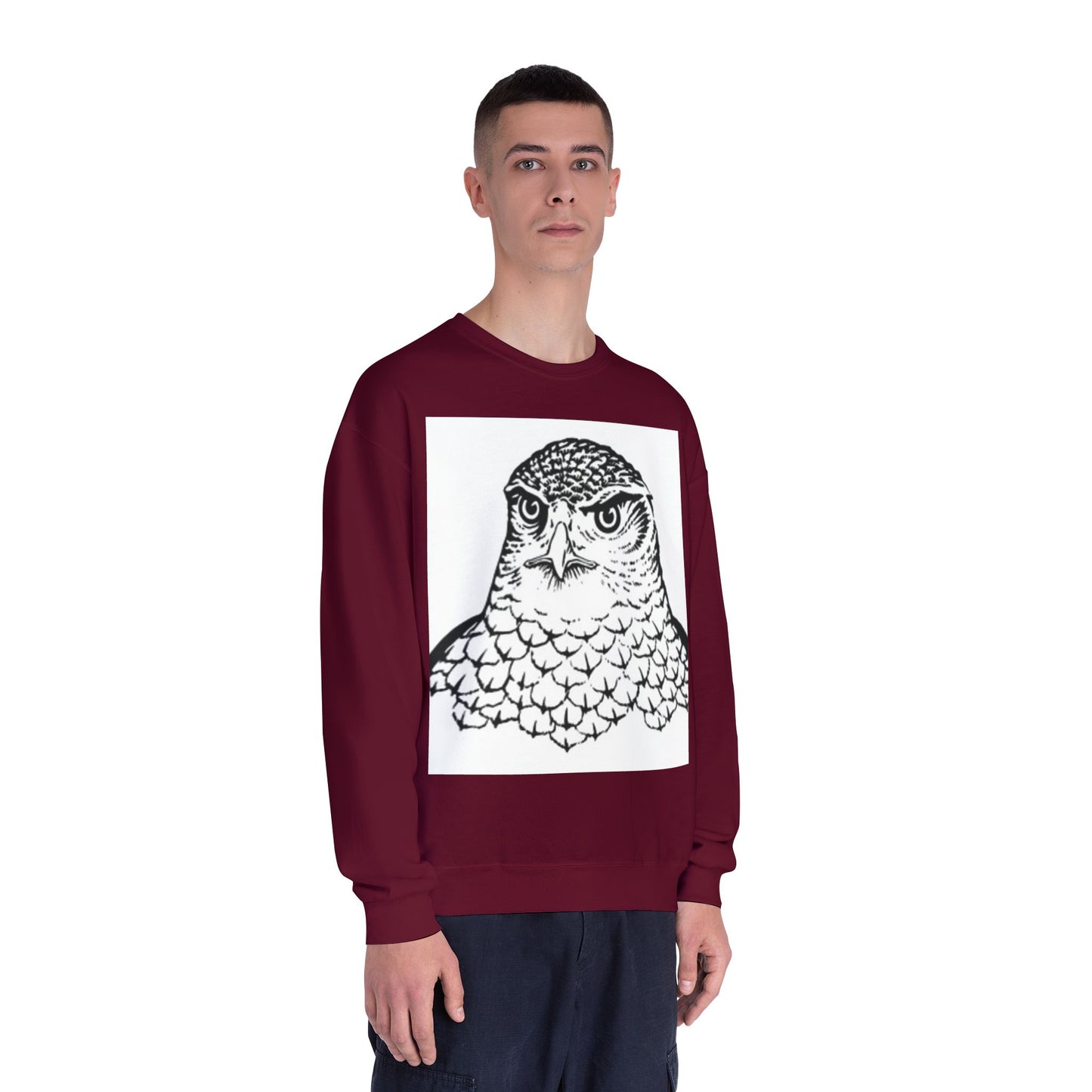 Unisex White Owl Graphic Crewneck Sweatshirt - Cozy & Stylish