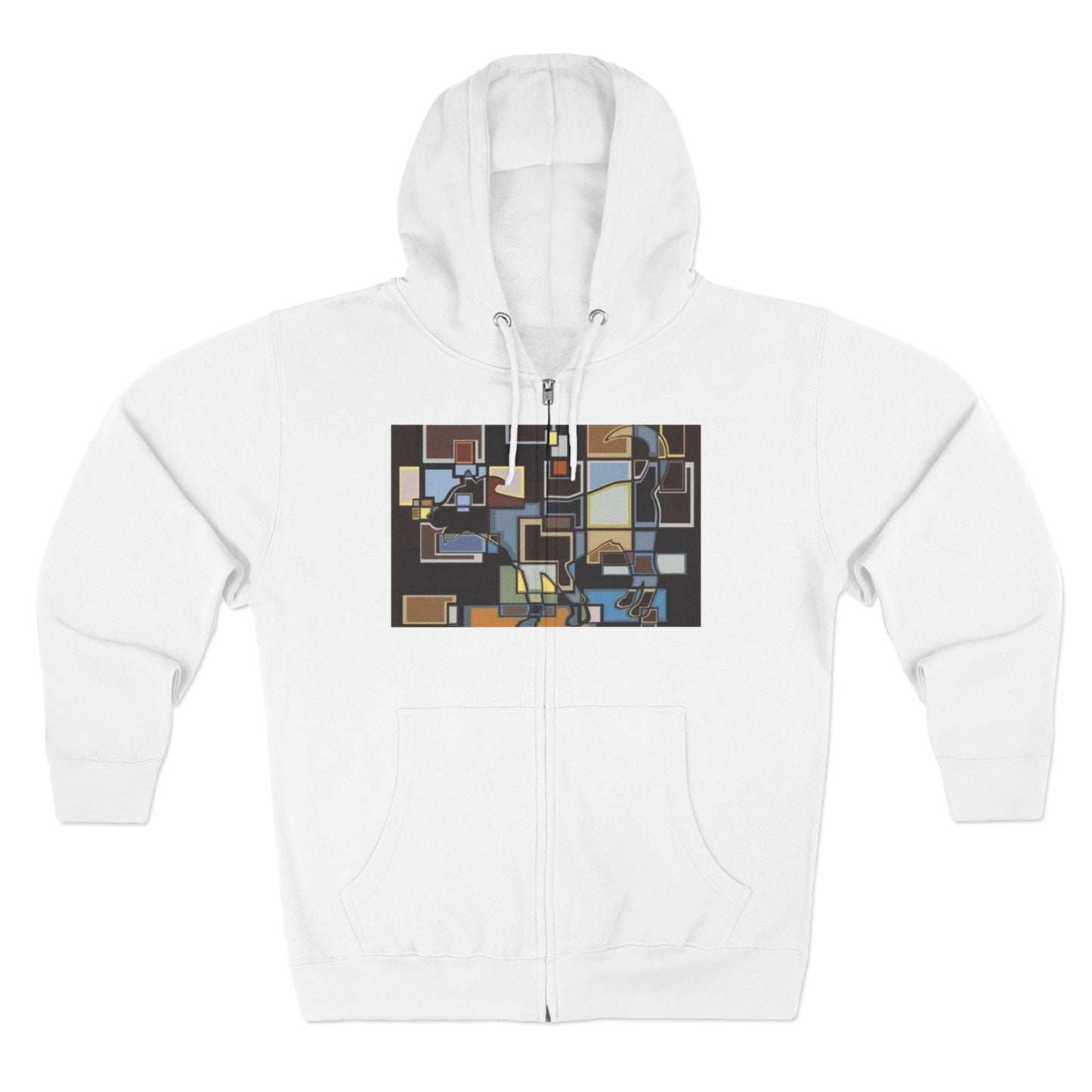 Artistic Unisex Zip Hoodie - Colorful Abstract Design