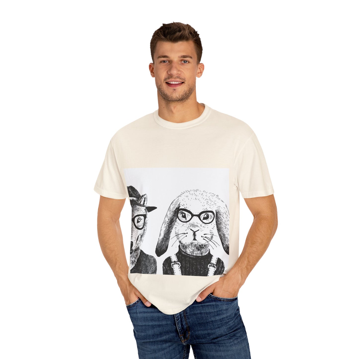 Whimsical Animals Graphic T-Shirt - Cool Fox & Panda Design