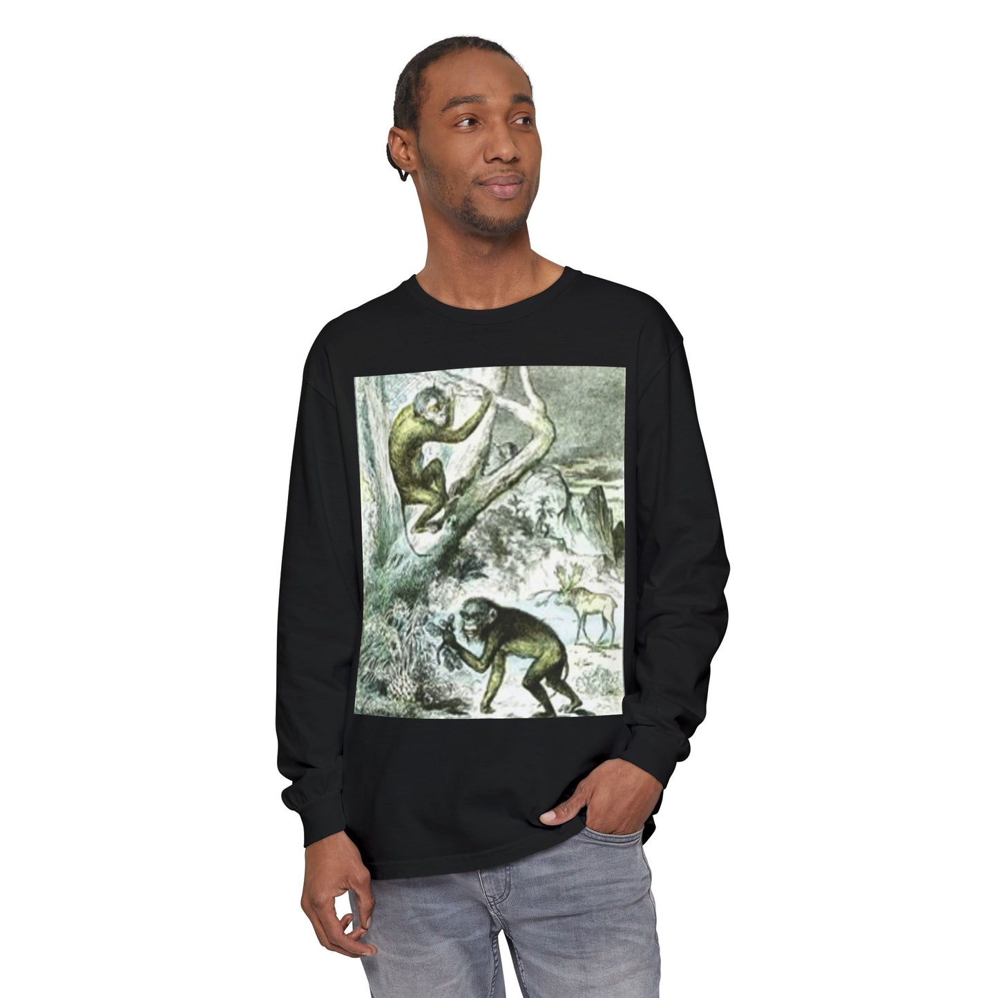 Graphic Long Sleeve T-Shirt - Bat Design for Halloween Lovers