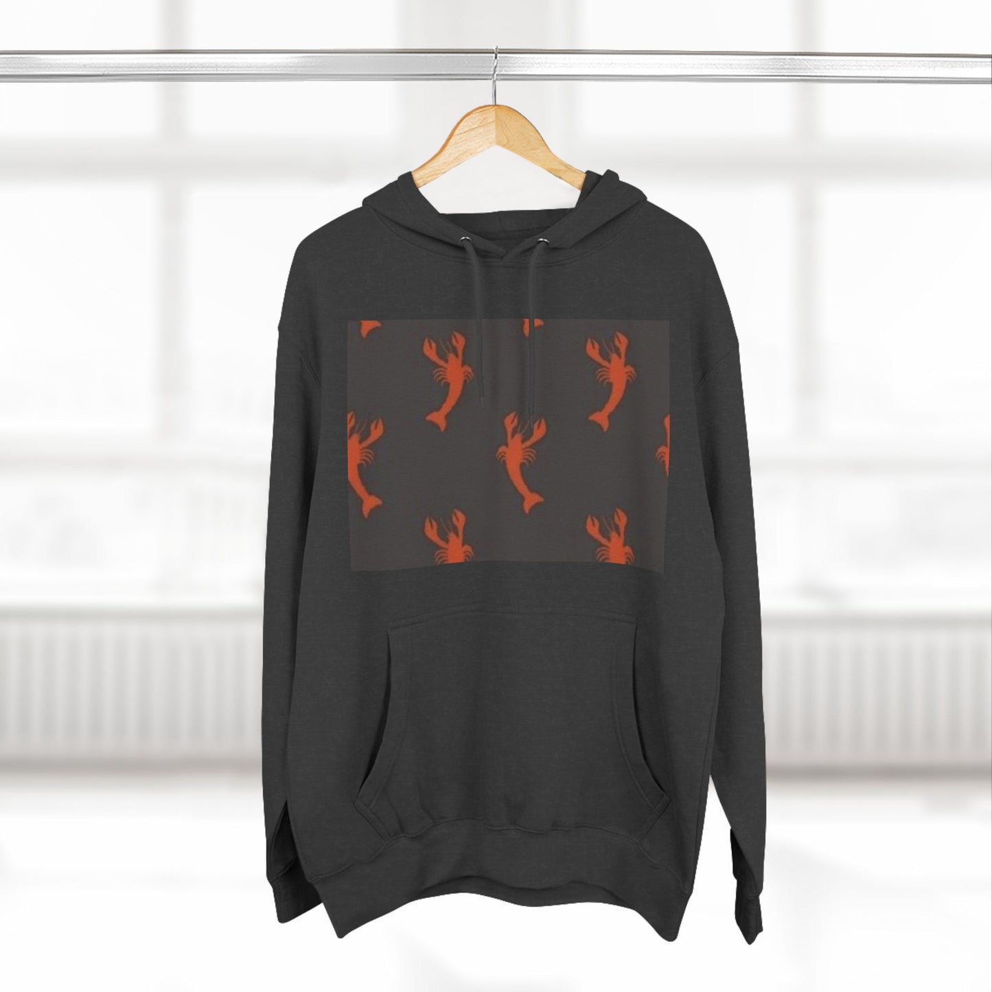 Lobster Print Fleece Hoodie - Perfect for Seafood Lovers