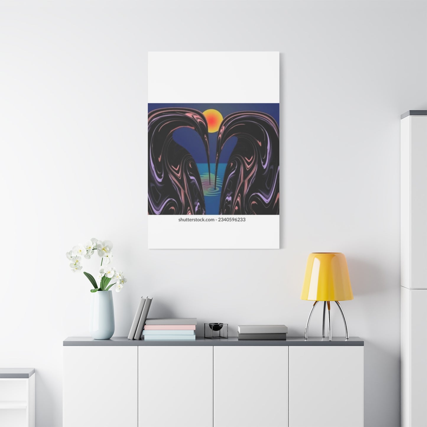 Romantic Abstract Canvas Art - Heart-Shaped Design for Home Decor
