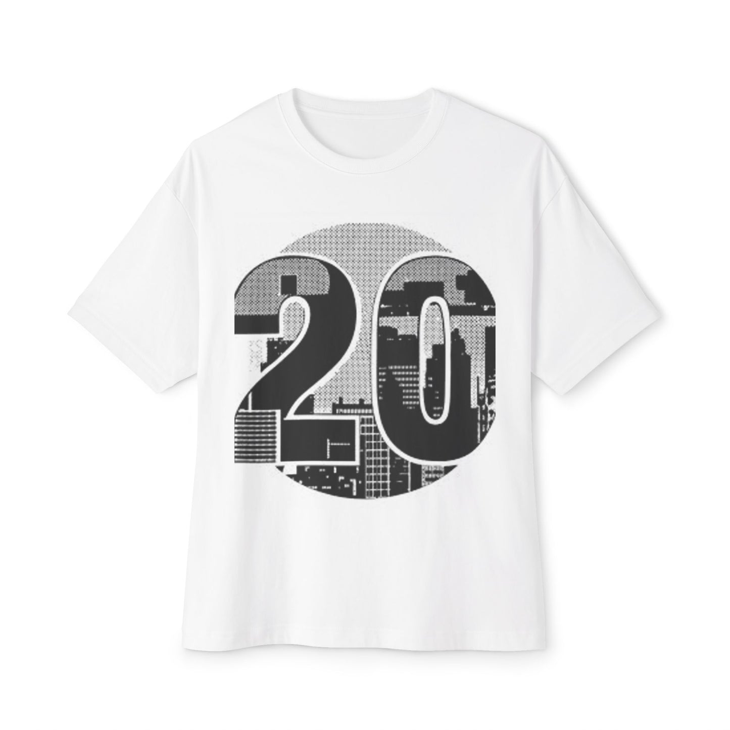 Retro Cityscape 20 Unisex Oversized Boxy Tee - Street Style Graphic Top
