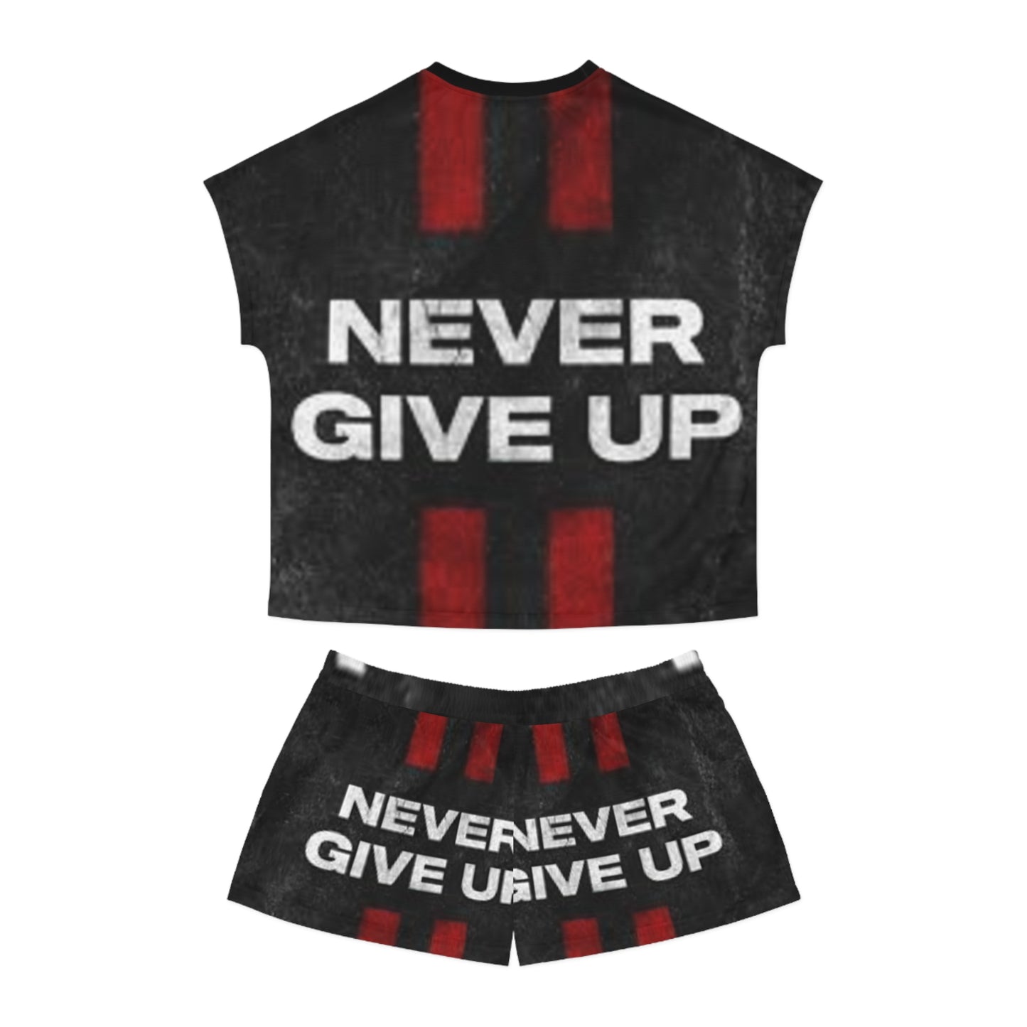 Motivational Women's Short Pajama Set - Never Give Up
