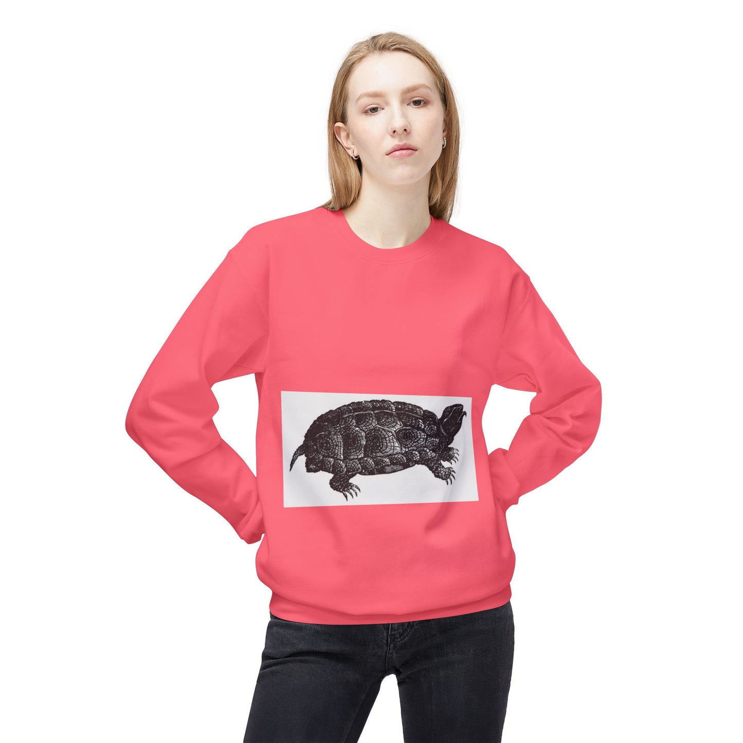 Turtle Design Unisex Fleece Crewneck Sweatshirt - Chill Vibes, Perfect Gift for Nature Lovers