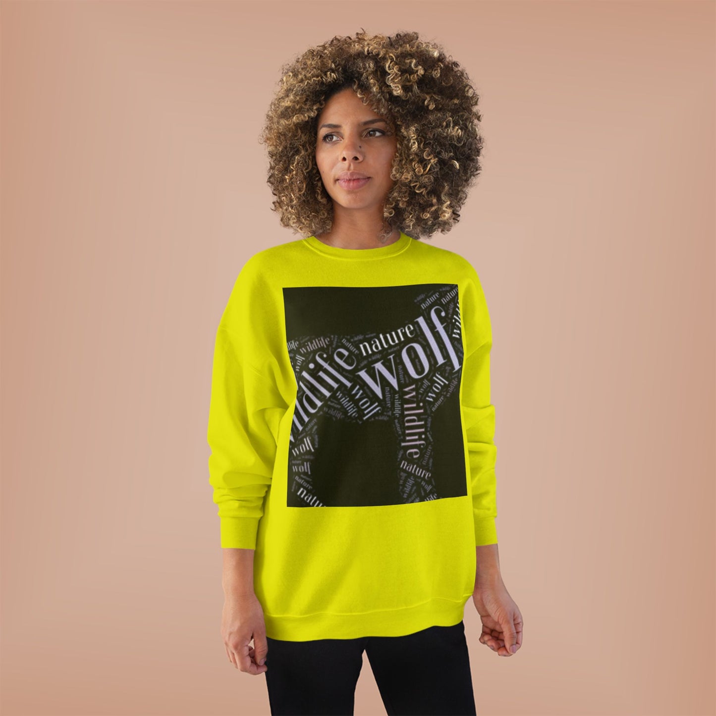 Unisex Eco-Friendly Wolf Graphic Crewneck Sweatshirt - Nature Lover Gift