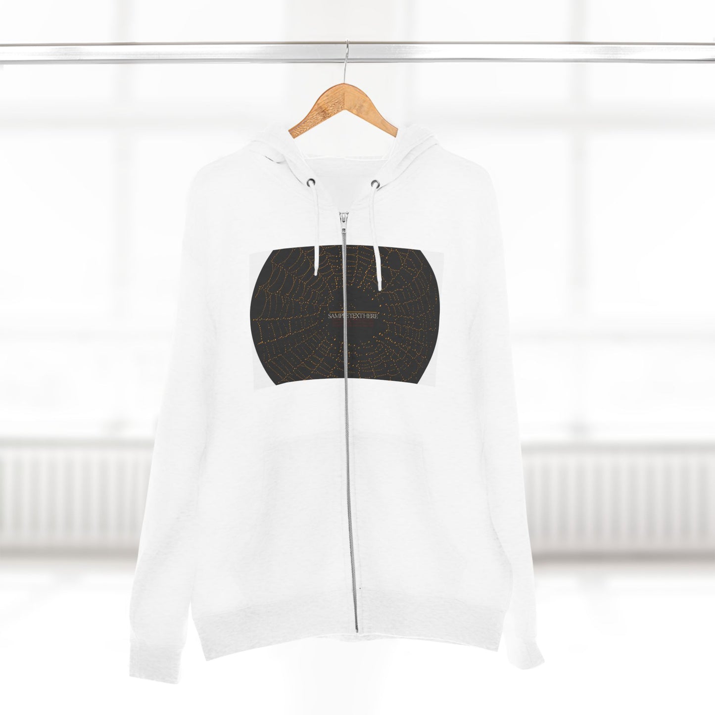Unisex Zip Hoodie with Spider Web Design - Cozy Fashion for Halloween and Everyday Wear