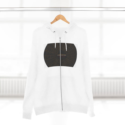 Unisex Zip Hoodie with Spider Web Design - Cozy Fashion for Halloween and Everyday Wear