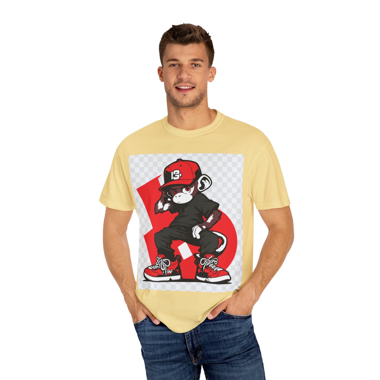 Cool Graffiti Monkey Unisex Garment-Dyed T-Shirt