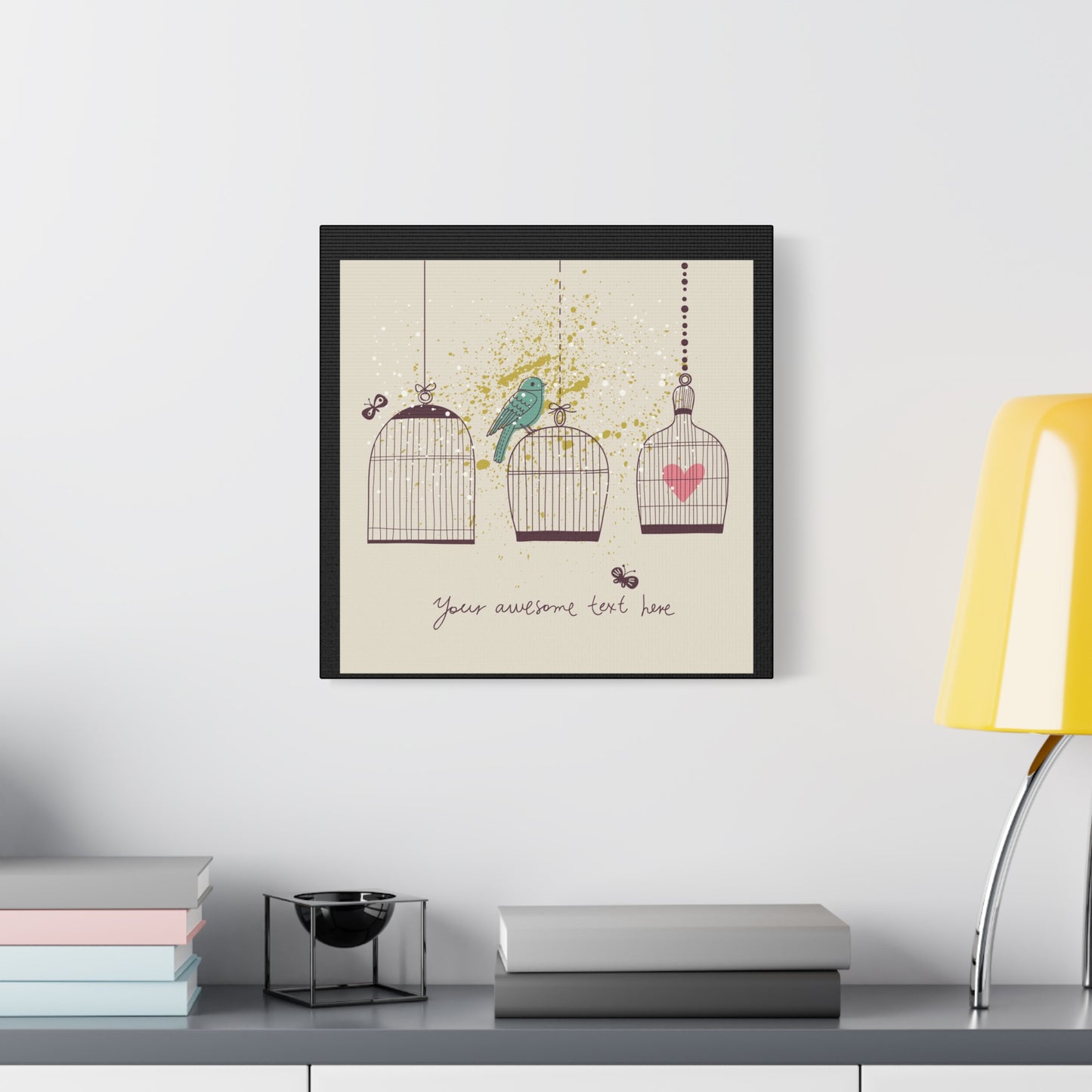 Whimsical Birdcage Canvas Wall Art - Personalized Home Decor