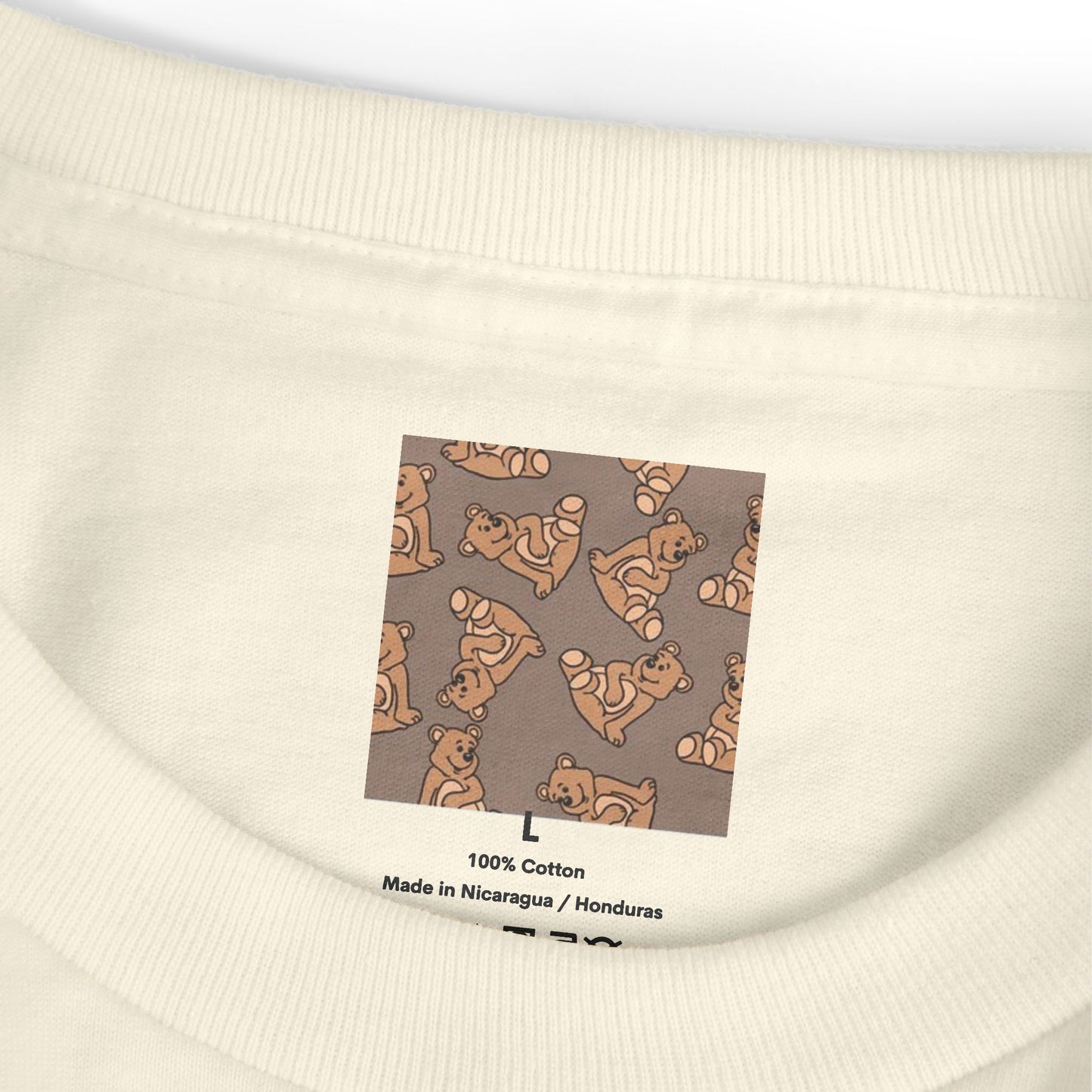 Cute Bear Print Unisex Heavyweight Tee - Perfect for Gifts & Casual Outfits
